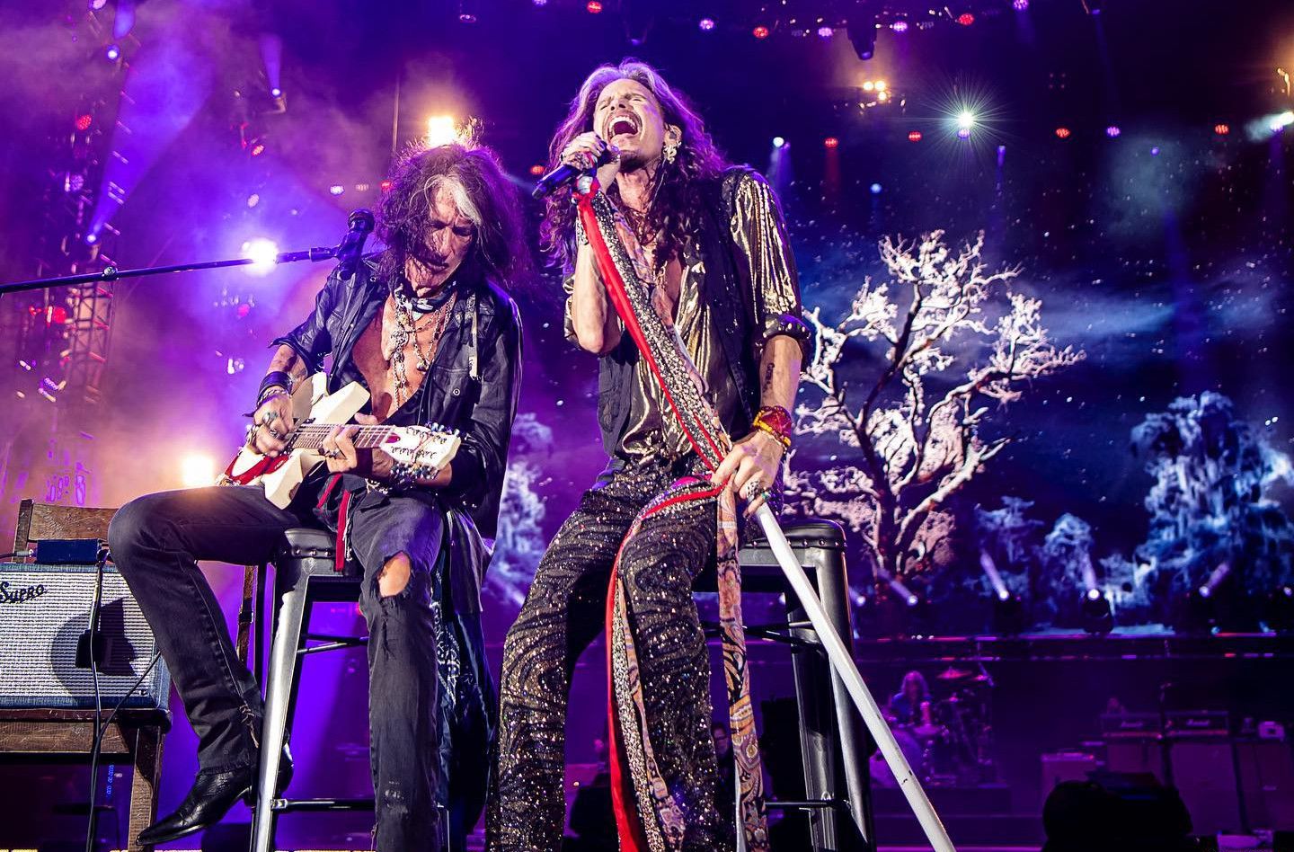 Un concierto reciente de Aerosmith, la banda de rock que dice adiós a los escenarios. FACEBOOK