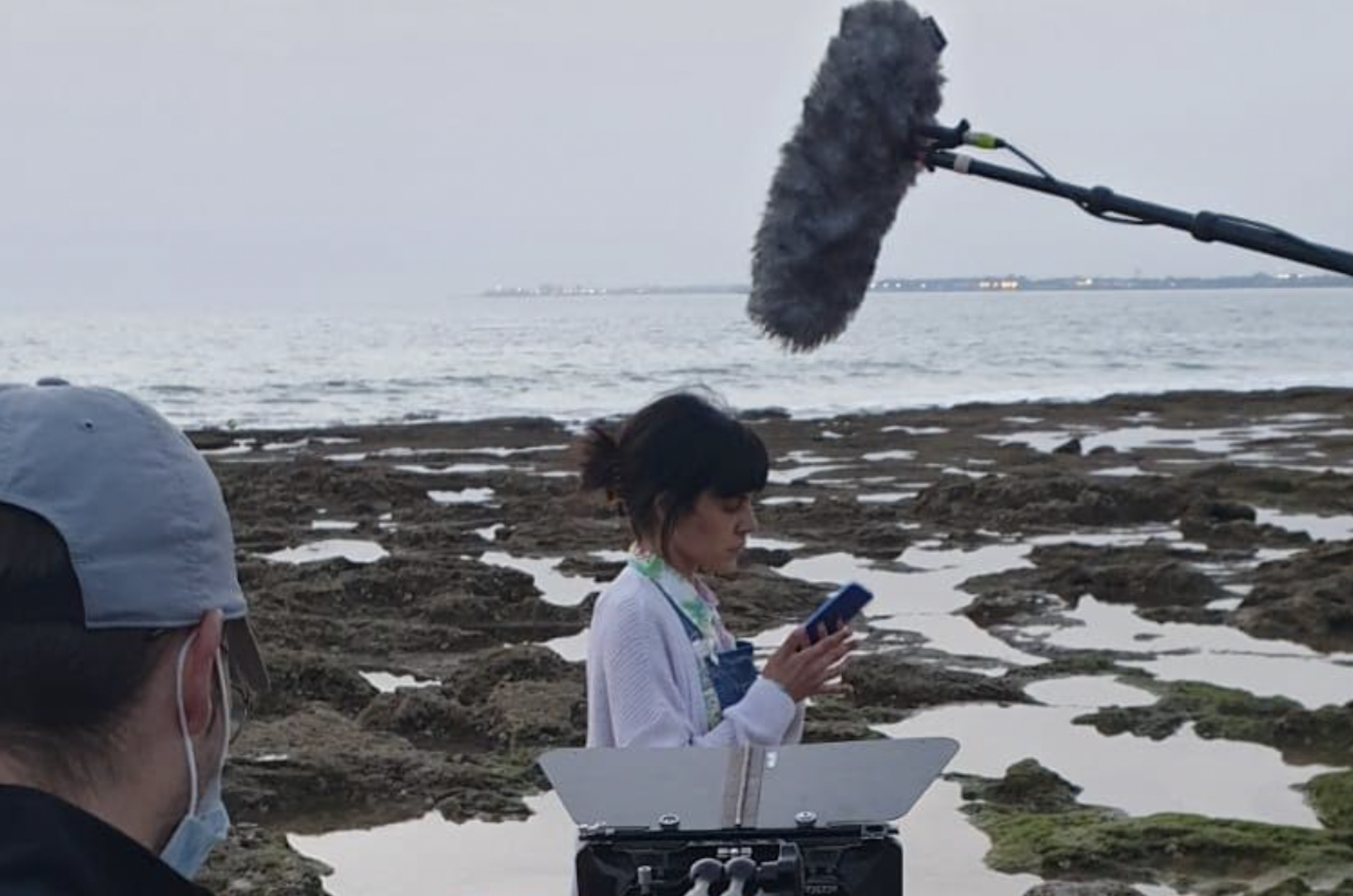 María Andrómeda durante el rodaje. 