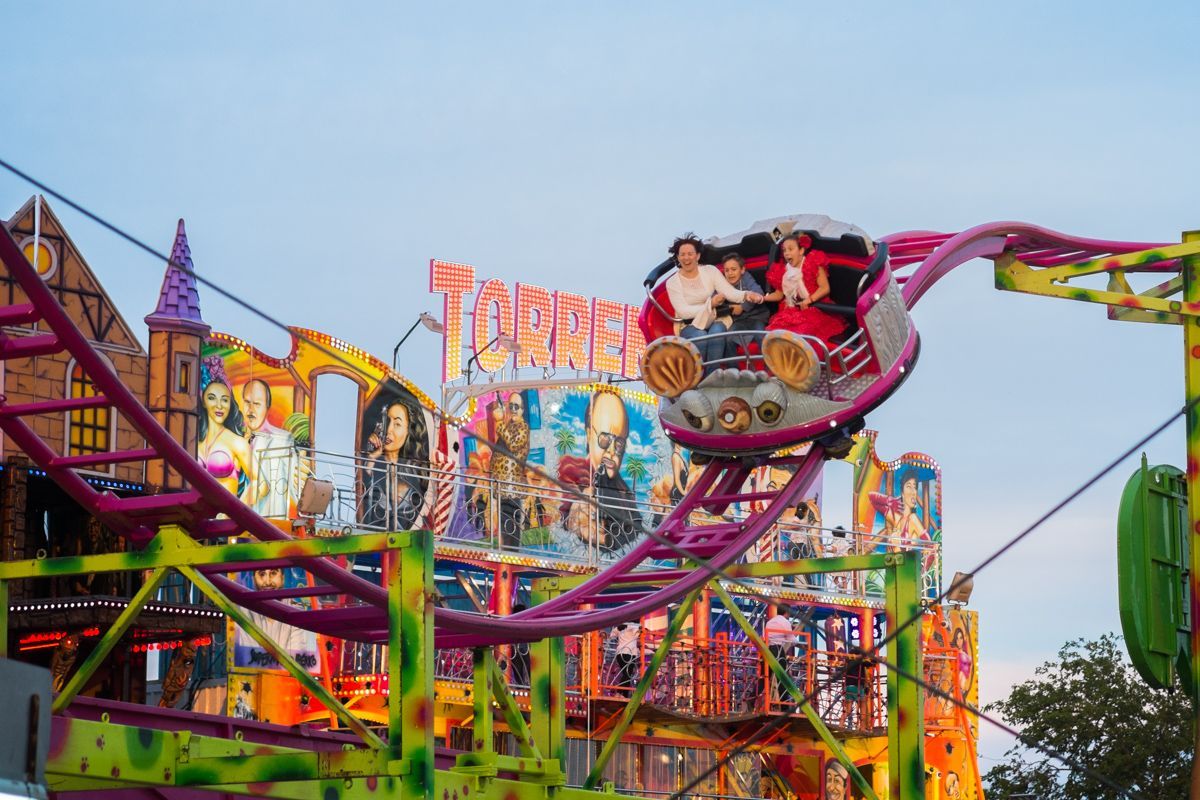 La zona de los 'cacharritos', en la Feria del Caballo.