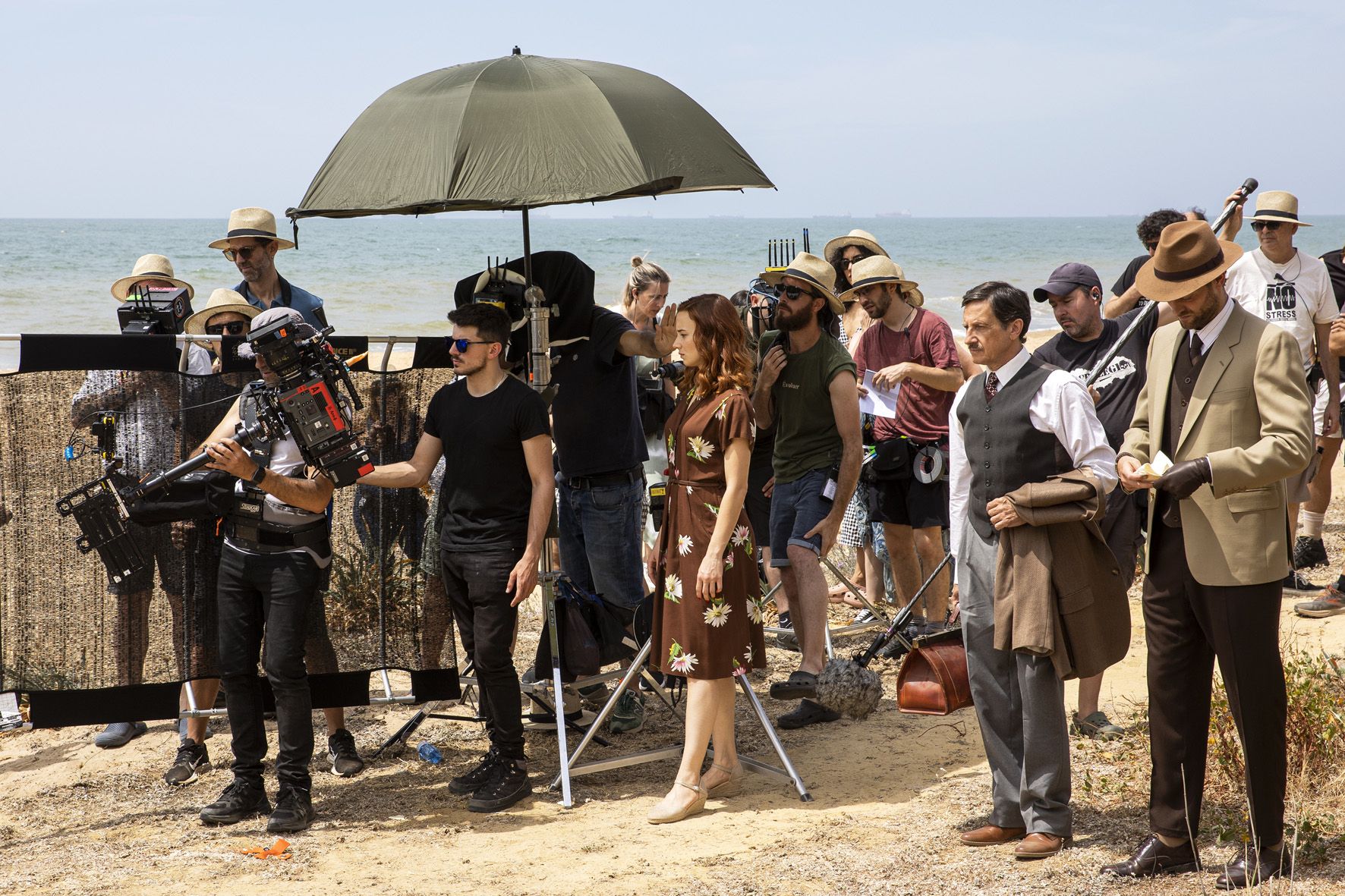 Grabación de la serie 'Operación Barrio Inglés'  basada en la II Guerra Mundial y que se grabará en Jerez, Huelva y Sevilla. RTVE JULIO VERGNE