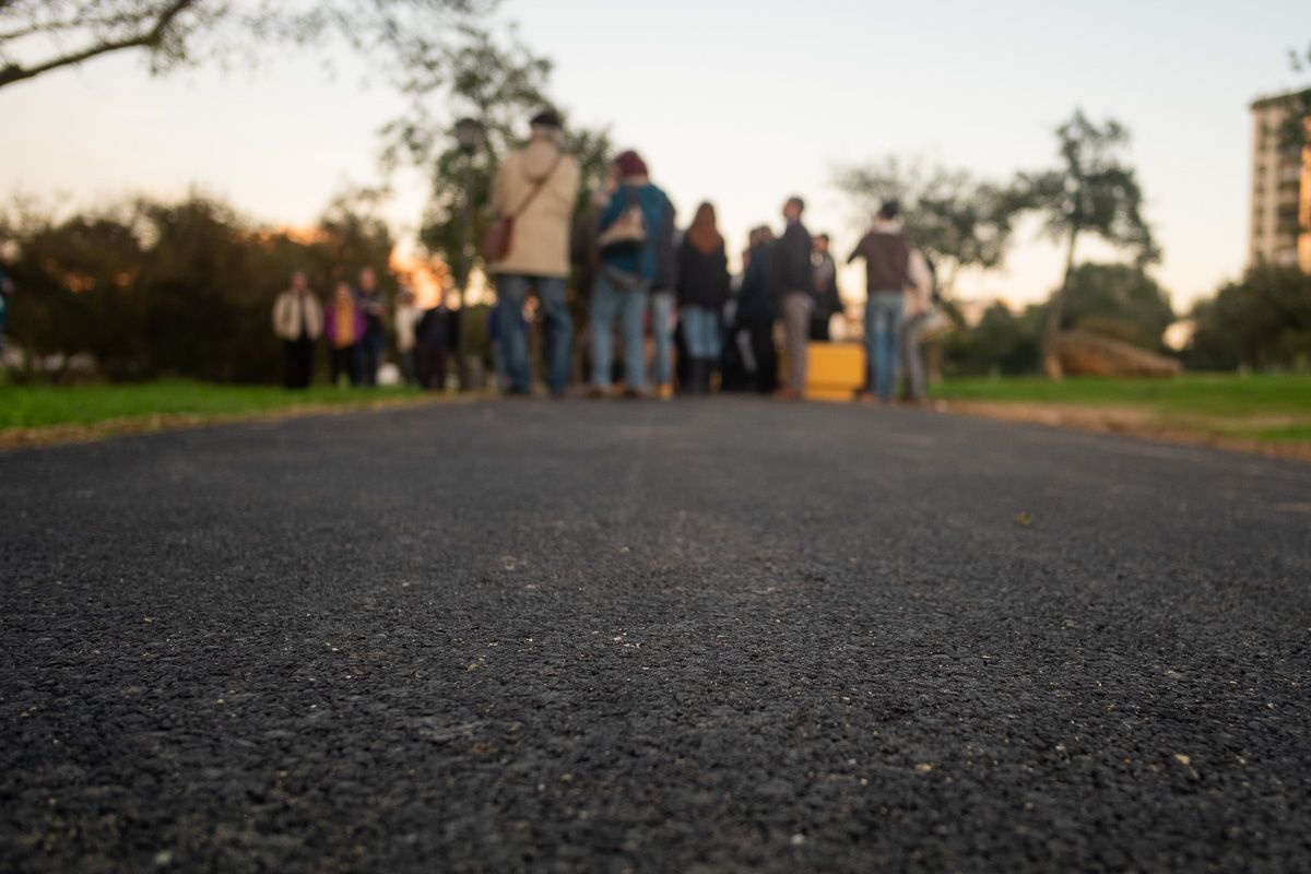 Asfalto en el parque de especies autóctonas de Jerez.
