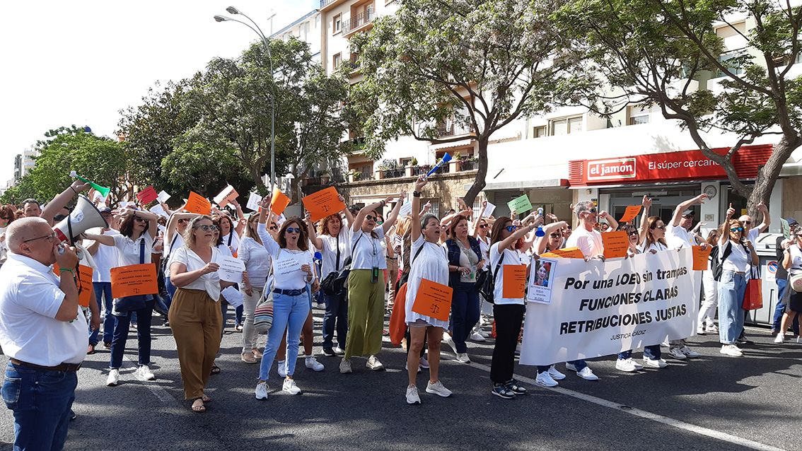 Manifestación de los funcionarios de Justicia en Cádiz. CSIF
