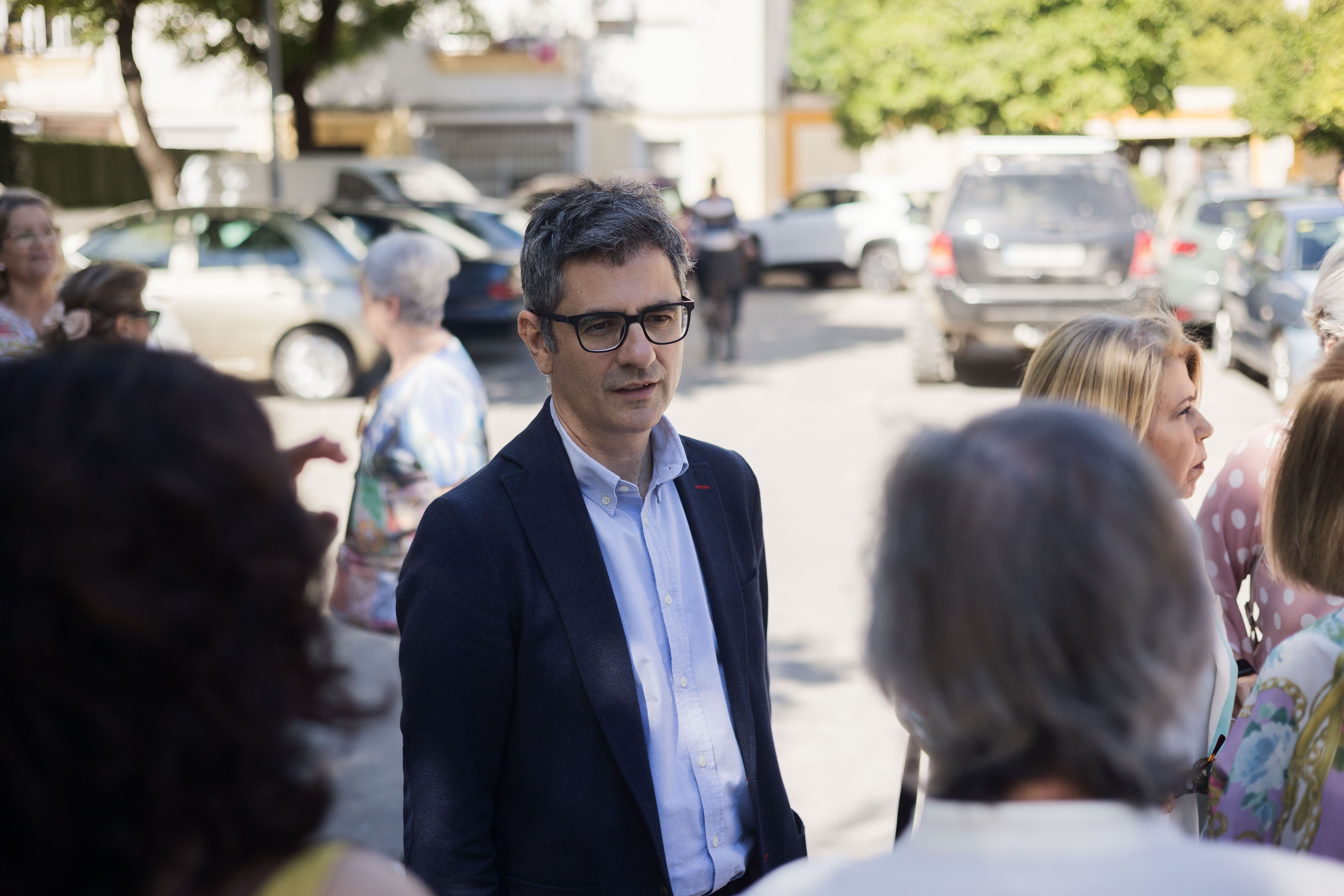 Félix Bolaños, en Jerez, durante la campaña de las municipales. Bolaños podría ser presidente de las Cortes, que se constituyen en diez días.