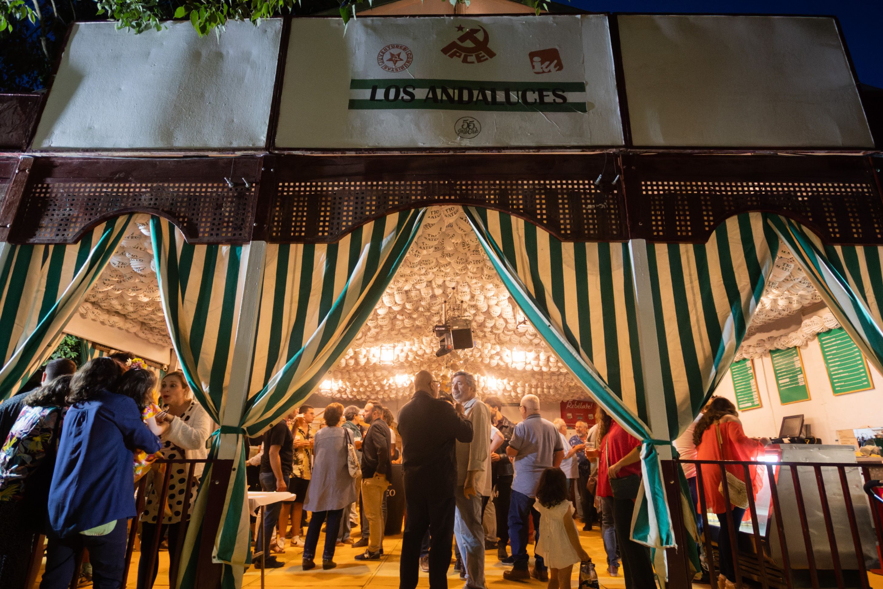 Inauguración de la caseta de Los Andaluces, este pasado viernes por la noche en la 'Pre-Feria' del Caballo en Jerez.