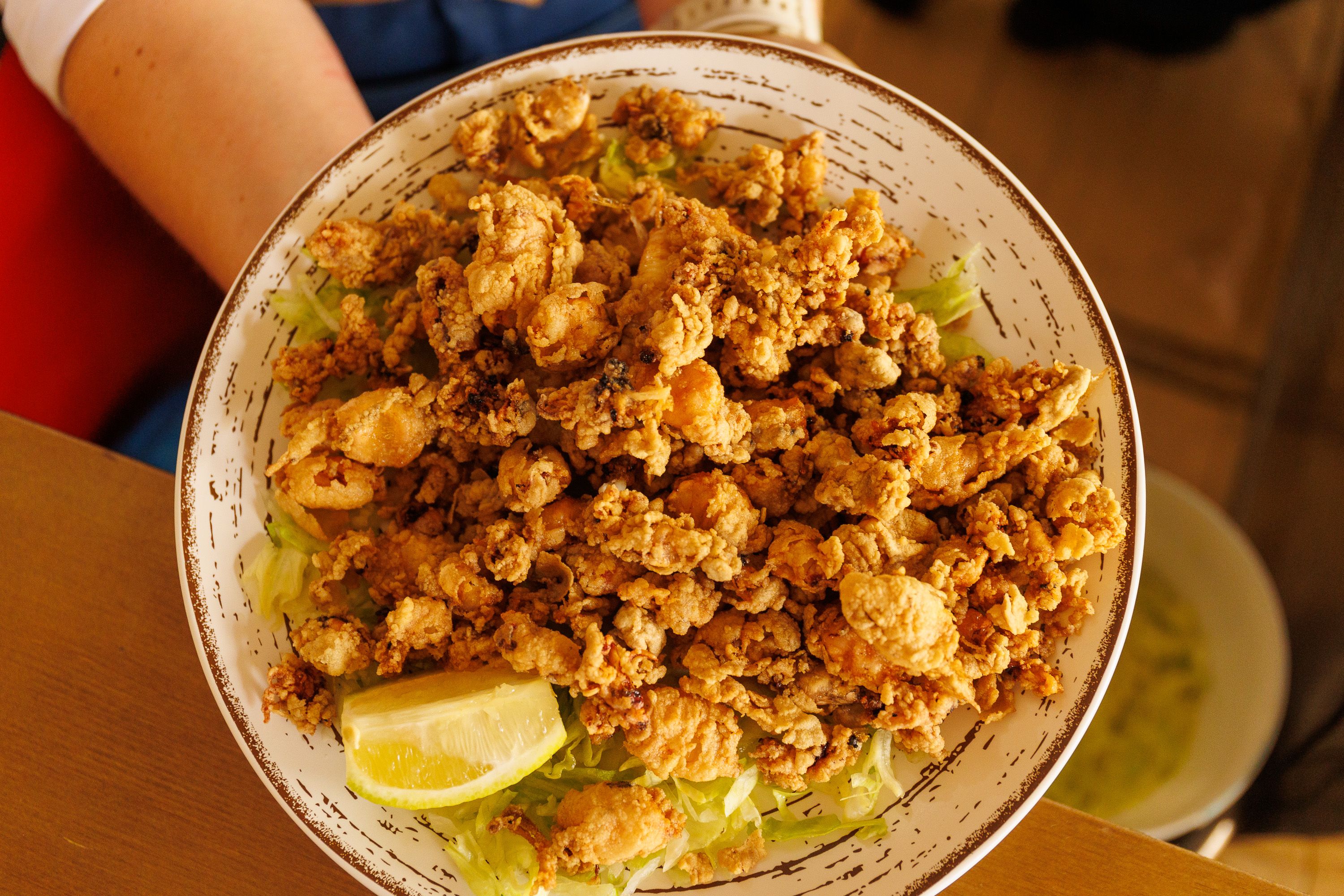 Un plato de puntillitas en la Feria del Caballo.