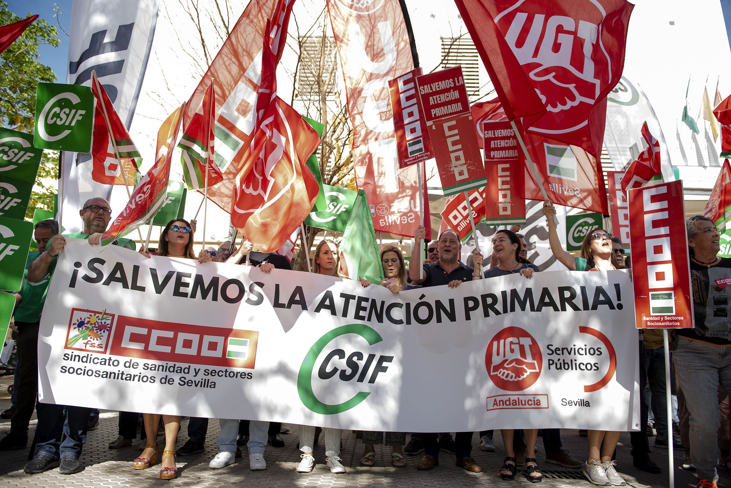 Manifestación en defensa de la Atención Primaria en Andalucía.