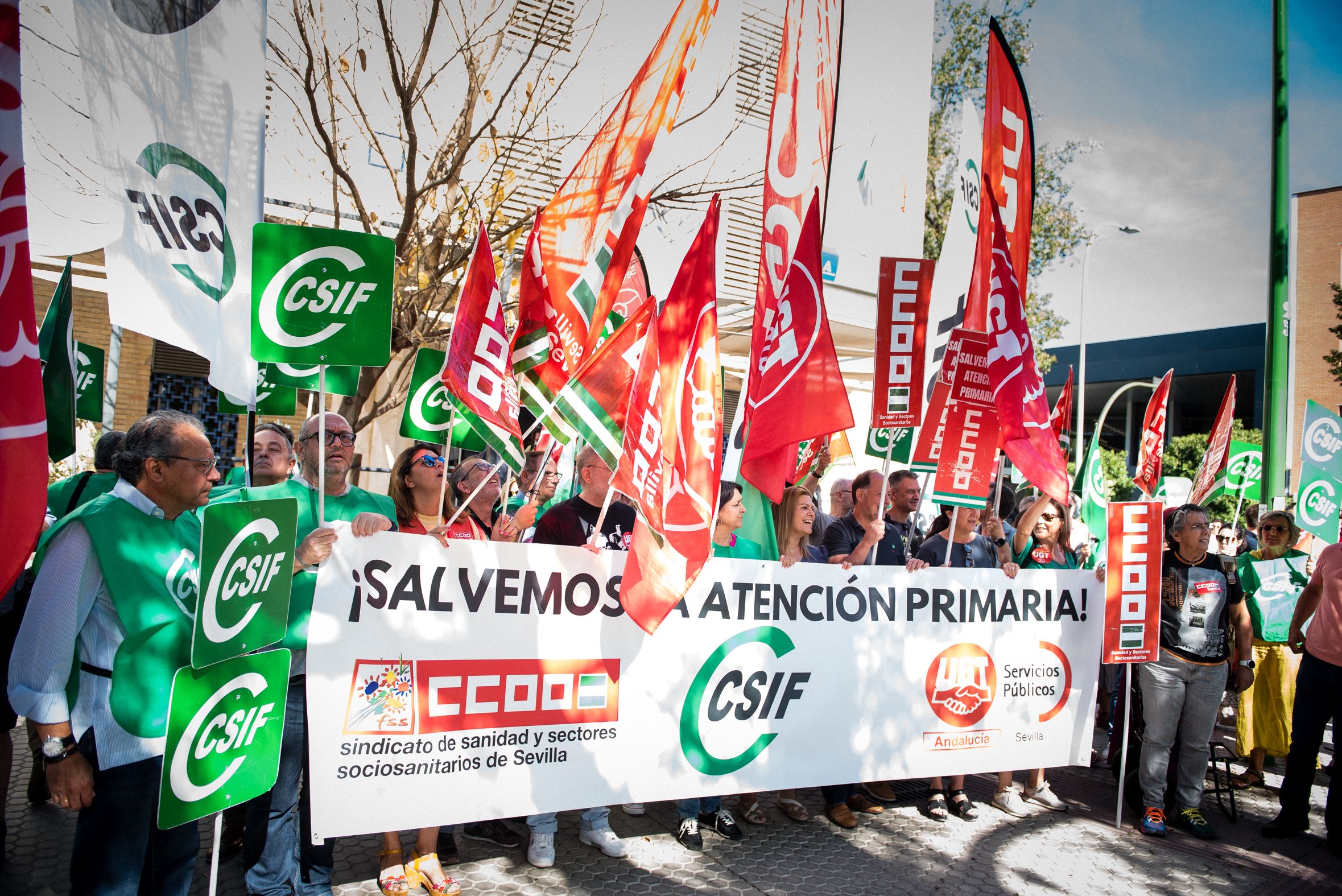 Última protesta de los sindicatos celebrada en Sevilla.