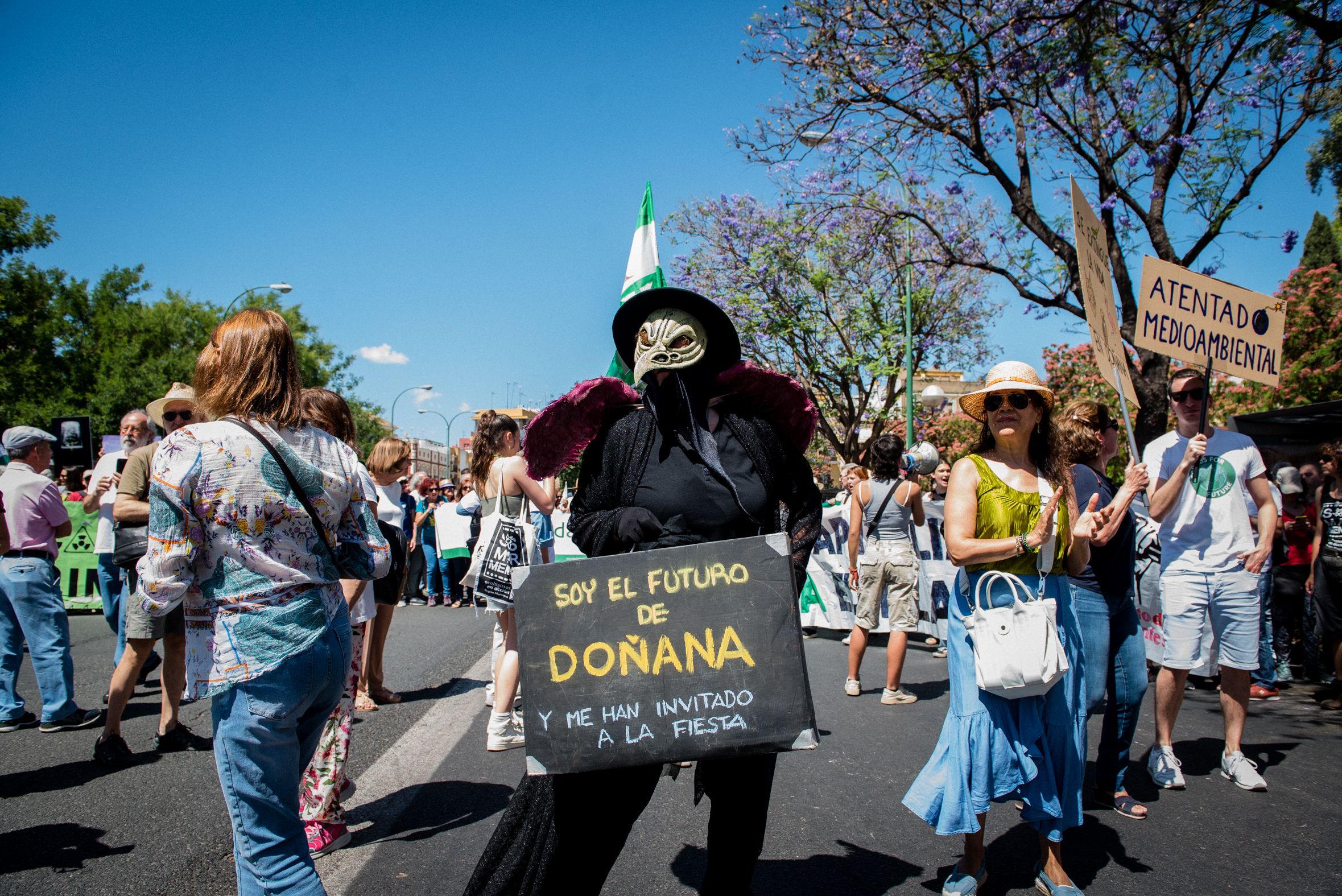 Una protesta reciente en defensa de Doñana en Sevilla.