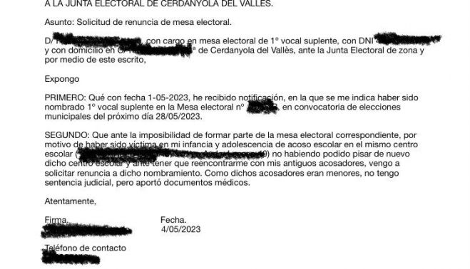 La solicitud presentada por la madre de la víctima.