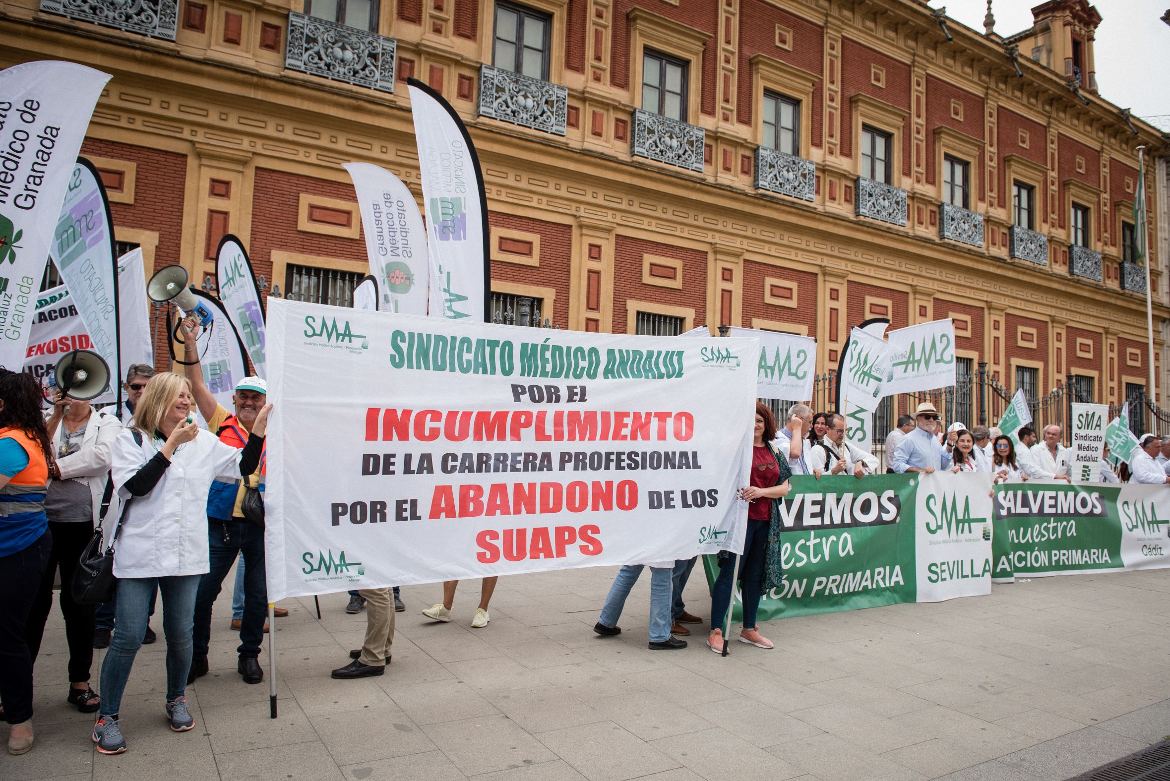Una protesta del Sindicato Médico durante la legislatura.
