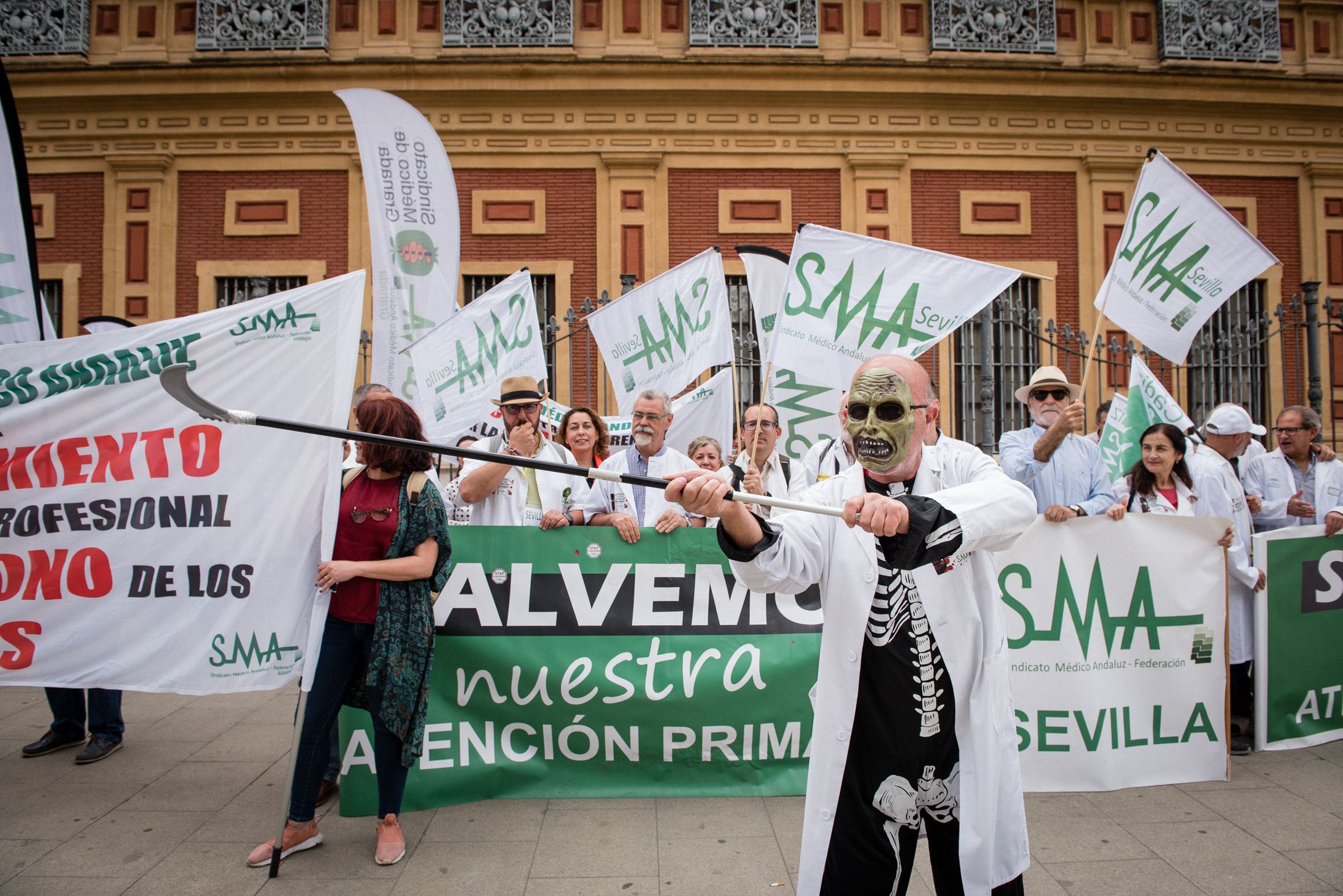 Protesta del Sindicato Médico en Sevilla el 17 de mayo.