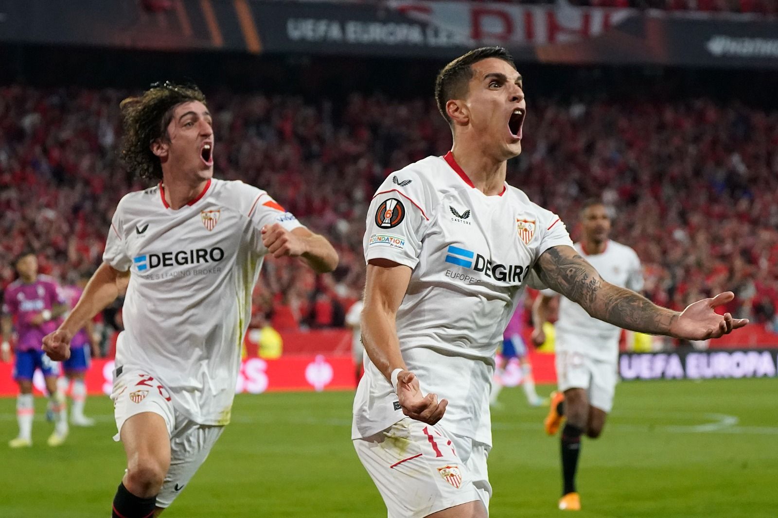 Lamela, celebra el gol marcado por el Sevilla en la prórroga. SEVILLAFC Lamela, celebra el gol marcado por el Sevilla en la prórroga. SEVILLAFC