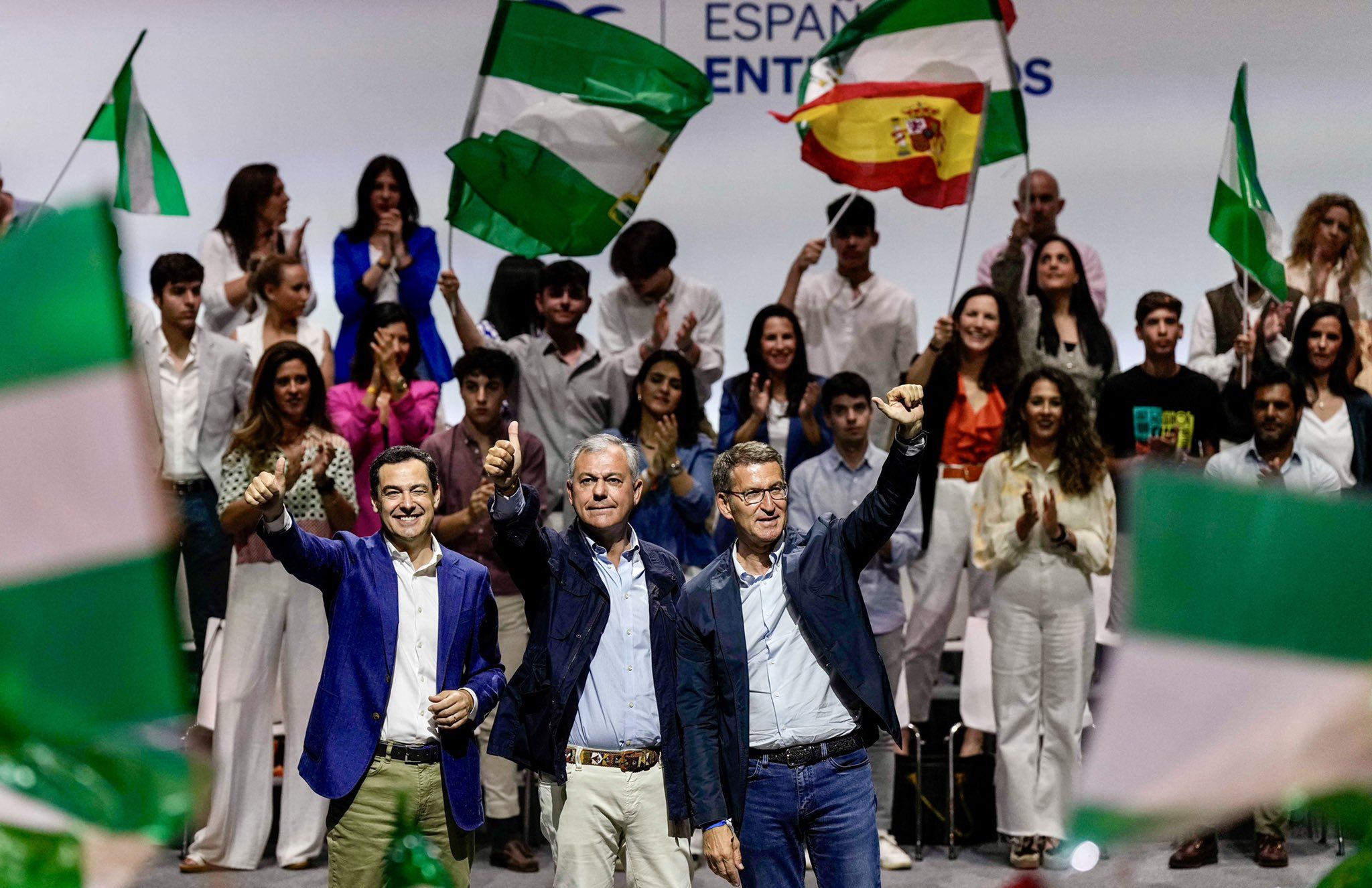 Moreno Bonilla, José Luis Sanz y Núñez Feijóo. Moreno Bonilla, José Luis Sanz y Núñez Feijóo.