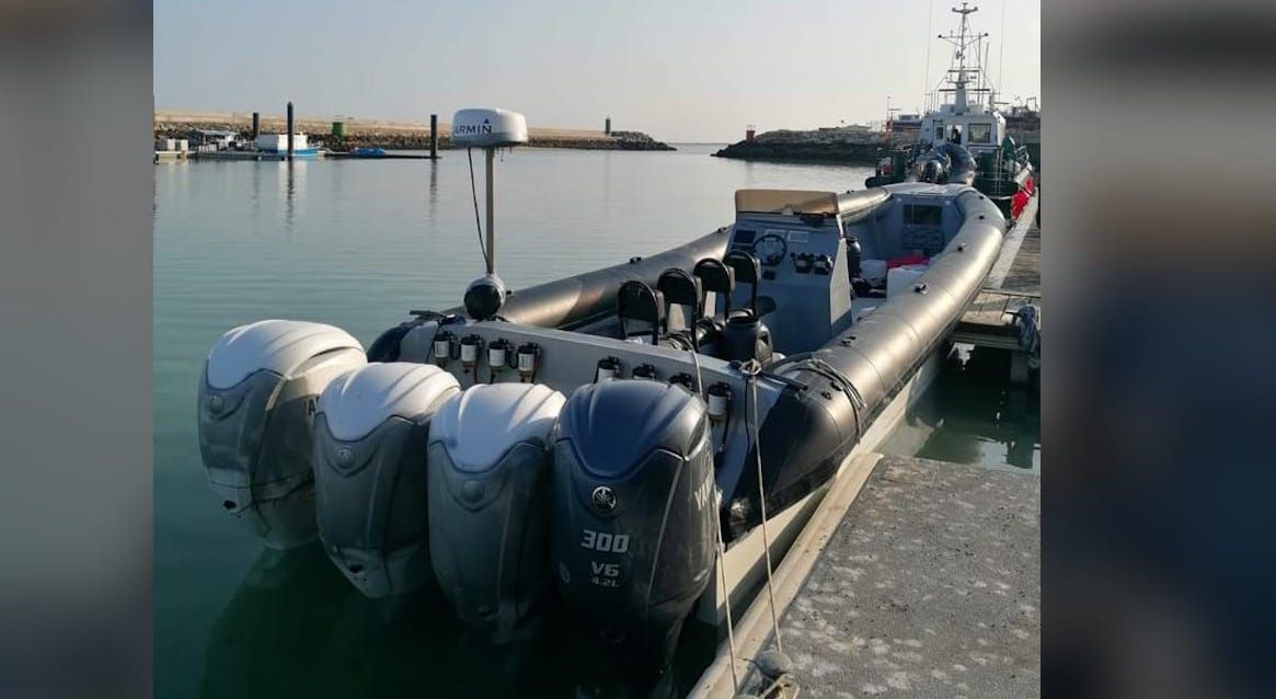 La narcolancha incautada en el Guadalquivir.