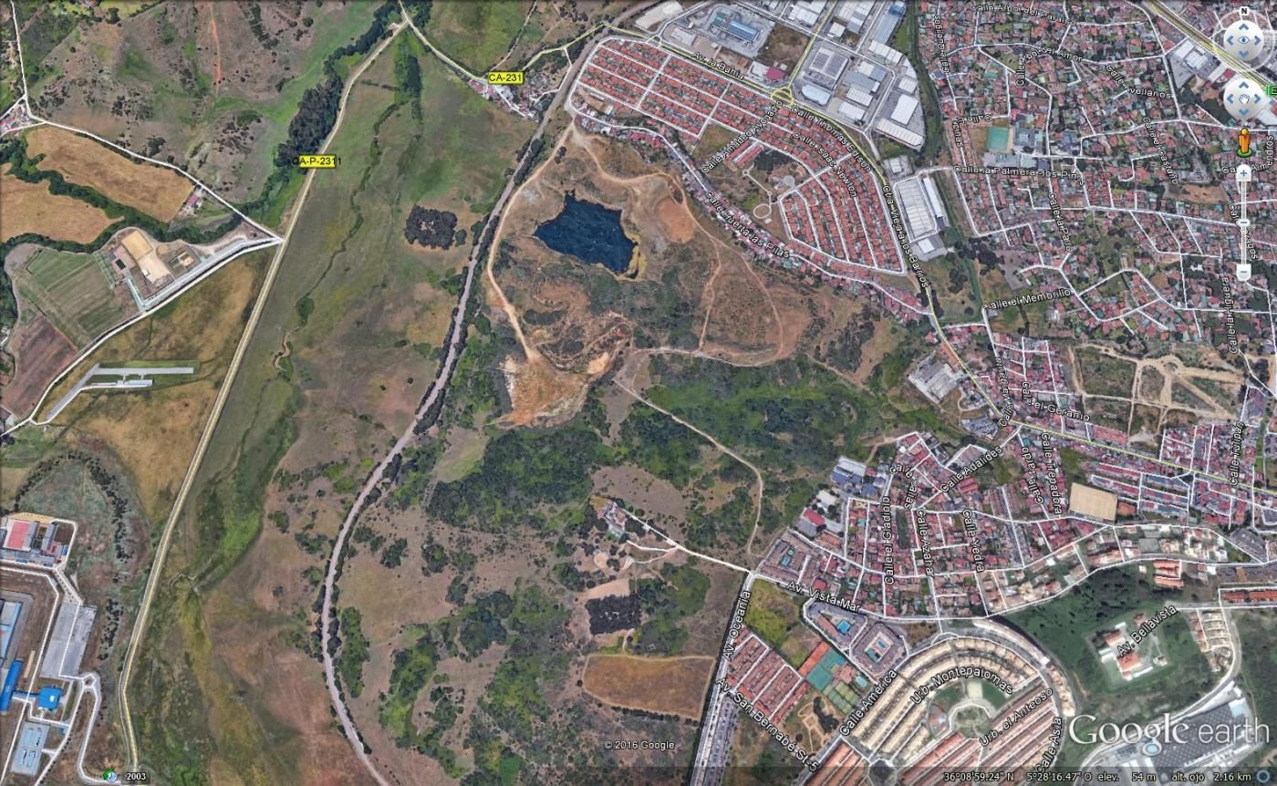 Imagen aérea de Google del Cortijo San Bernabé en Algeciras.
