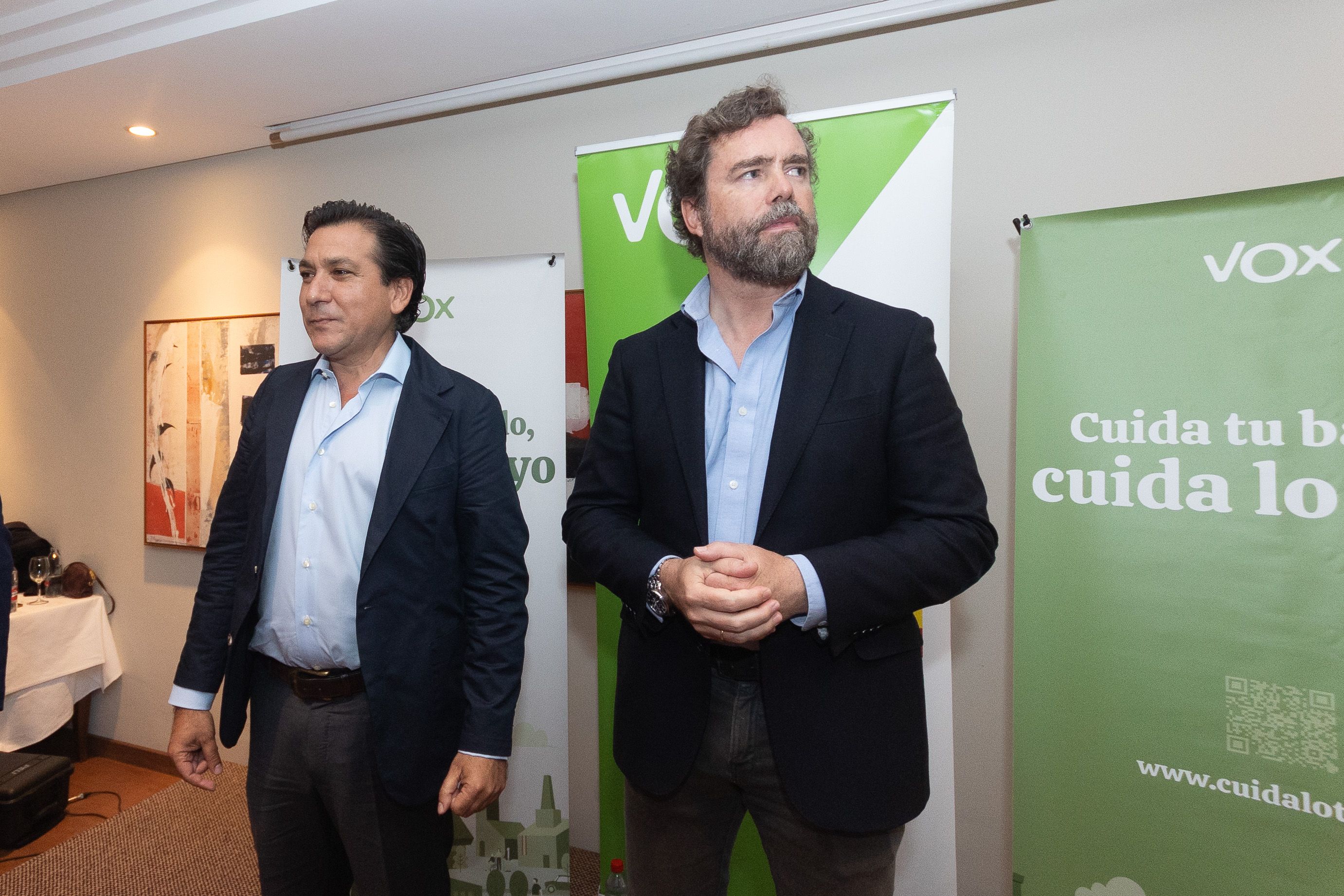 Espinosa de los Monteros en la campaña de las municipales junto a Antonio Fernández, candidato y edil de Vox en Jerez
