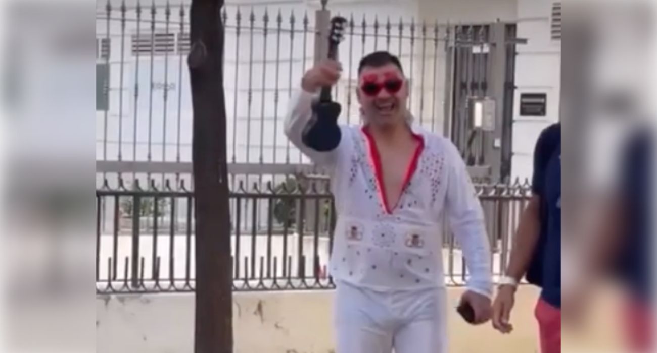 Guille, exjugador de Xerez CD y Xerez Deportivo FC, en su despedida de soltero.