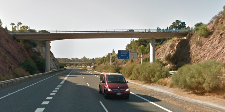La AP-7 a su paso por Marbella, en una imagen de Google Maps. 