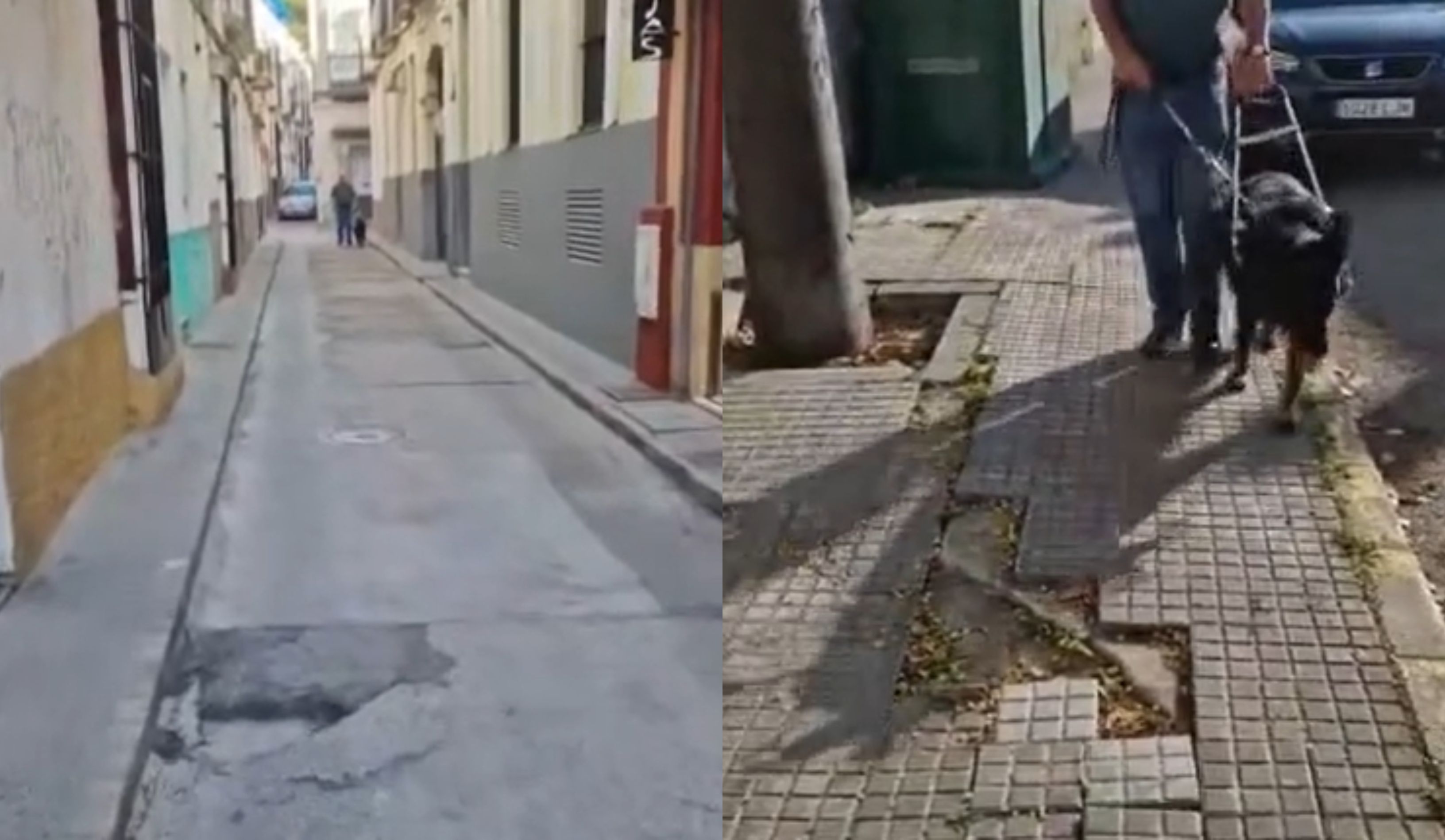 Antonio, un vecino de Sanlúcar denuncia el mal estado de las calles. FACEBOOK