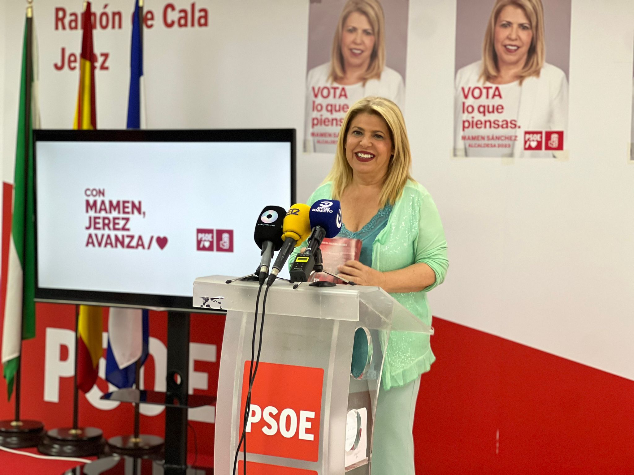 La candidata a la Alcaldía por el Psoe y alcaldesa de Jerez durante la presentación del plan de bienestar a animal.