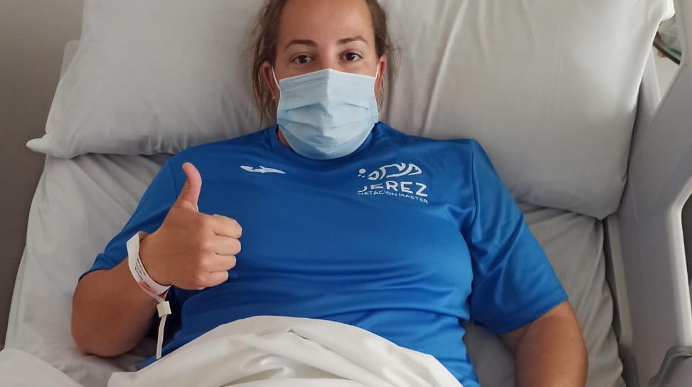 Laura Sambruno, en la cama del hospital.