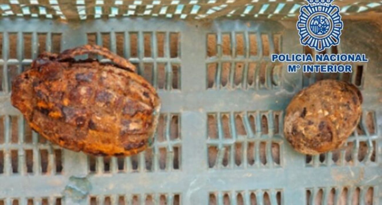 Las dos granadas que han sido encontradas en Granada.