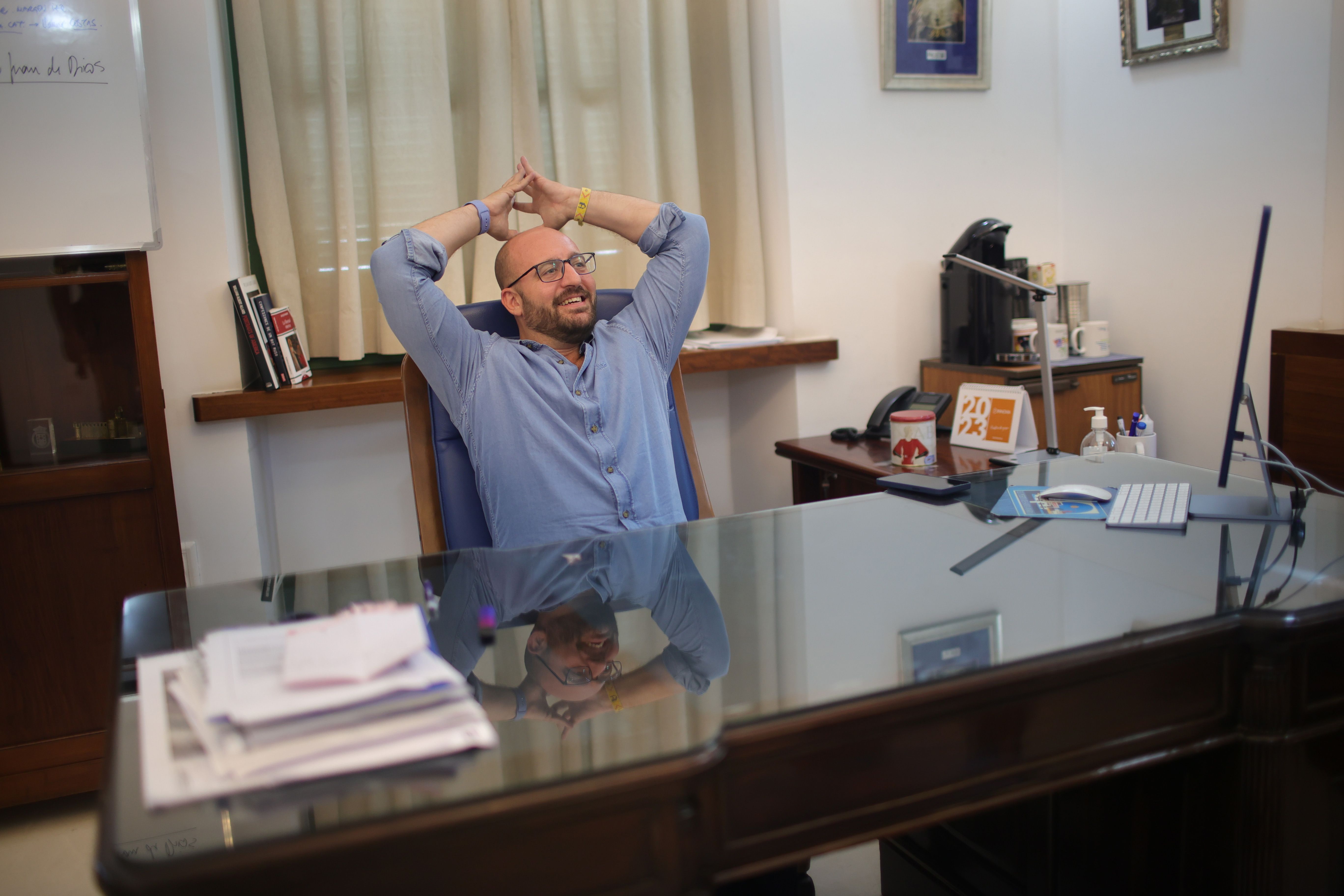 Germán Beardo, en su despacho de Alcaldía, momentos antes de comenzar la entrevista con lavozdelsur.es, el pasado martes tras su arrollador triunfo el 28M.