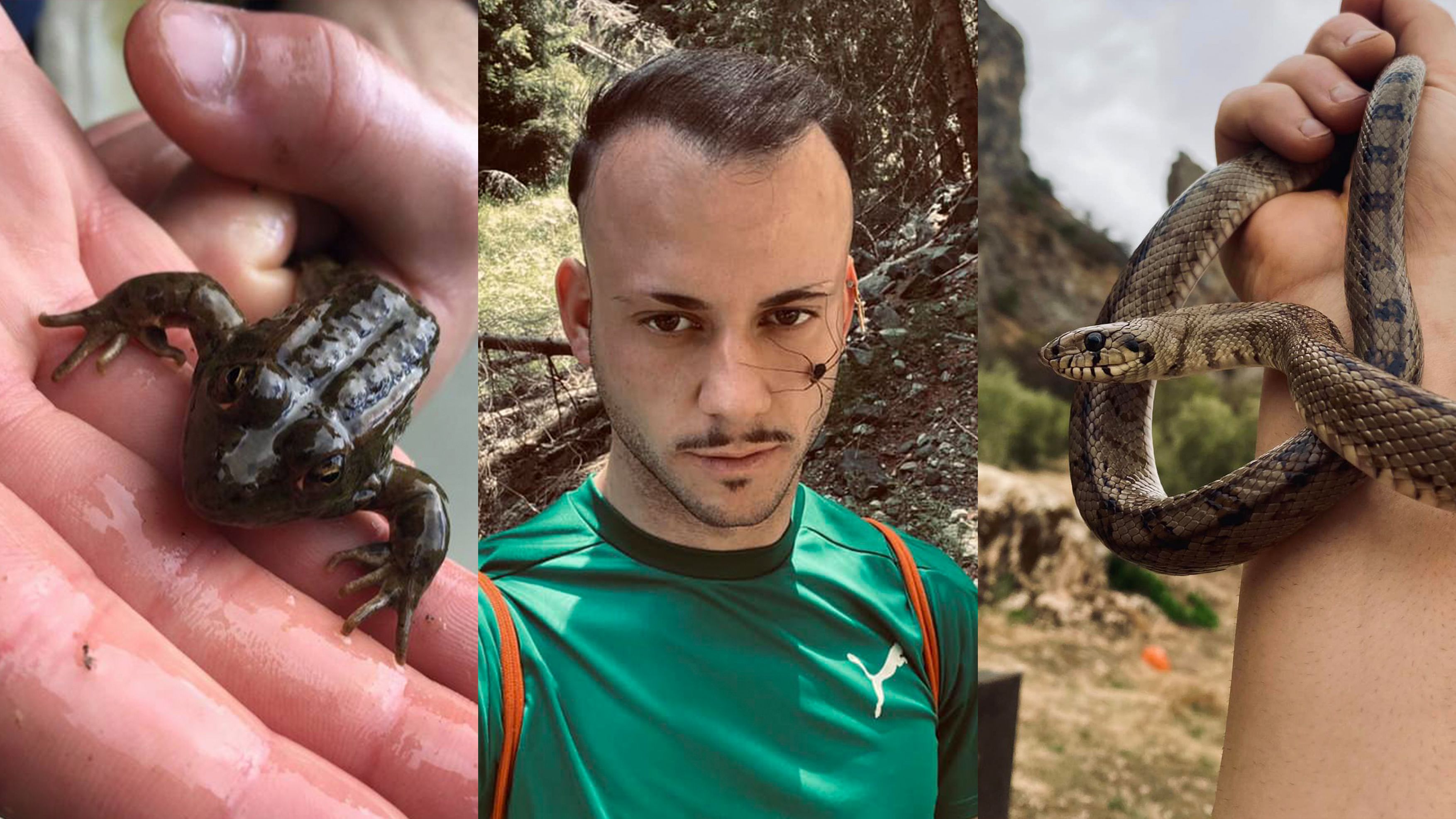 Eduardo Fernández, joven herpetólogo de Alfarnate, en Málaga. 