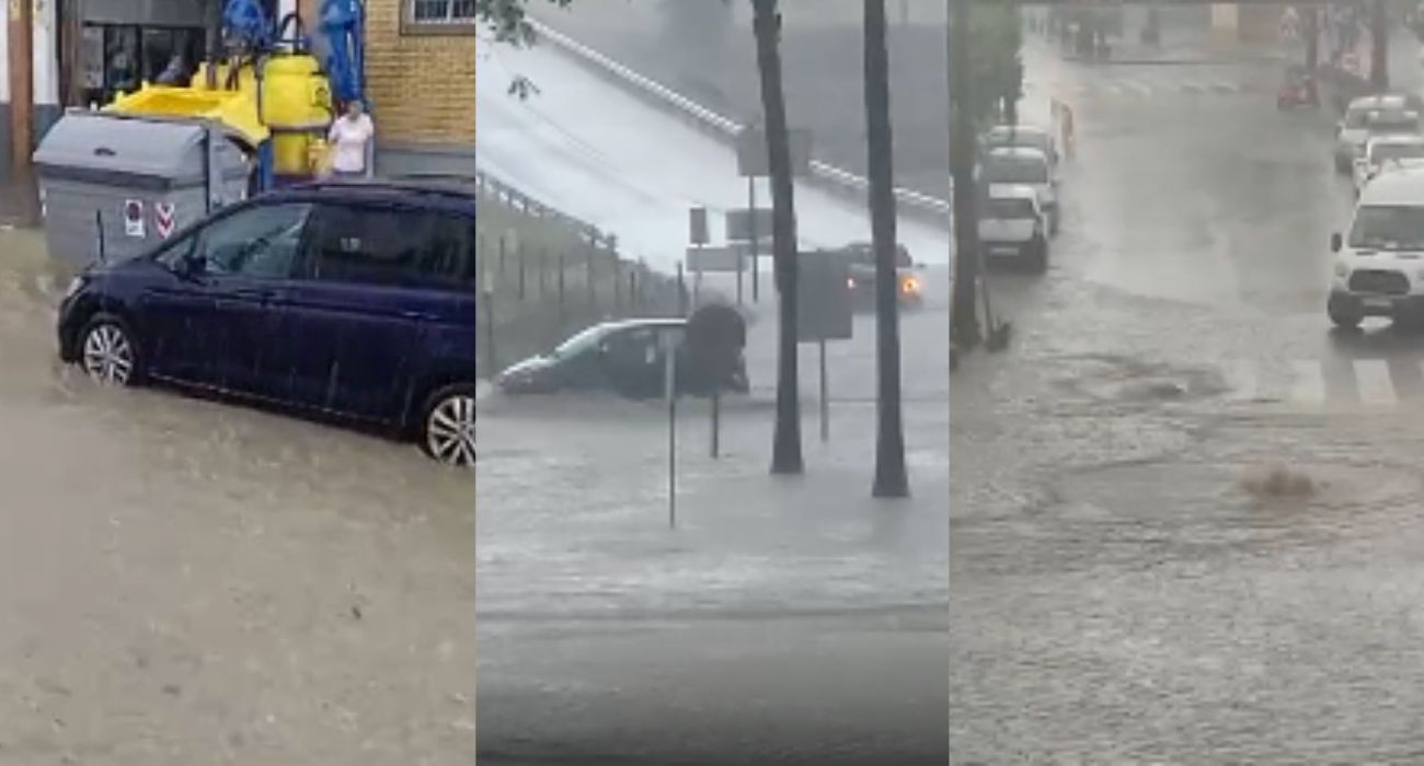 Los efectos de la tormenta caída en Lebrija.