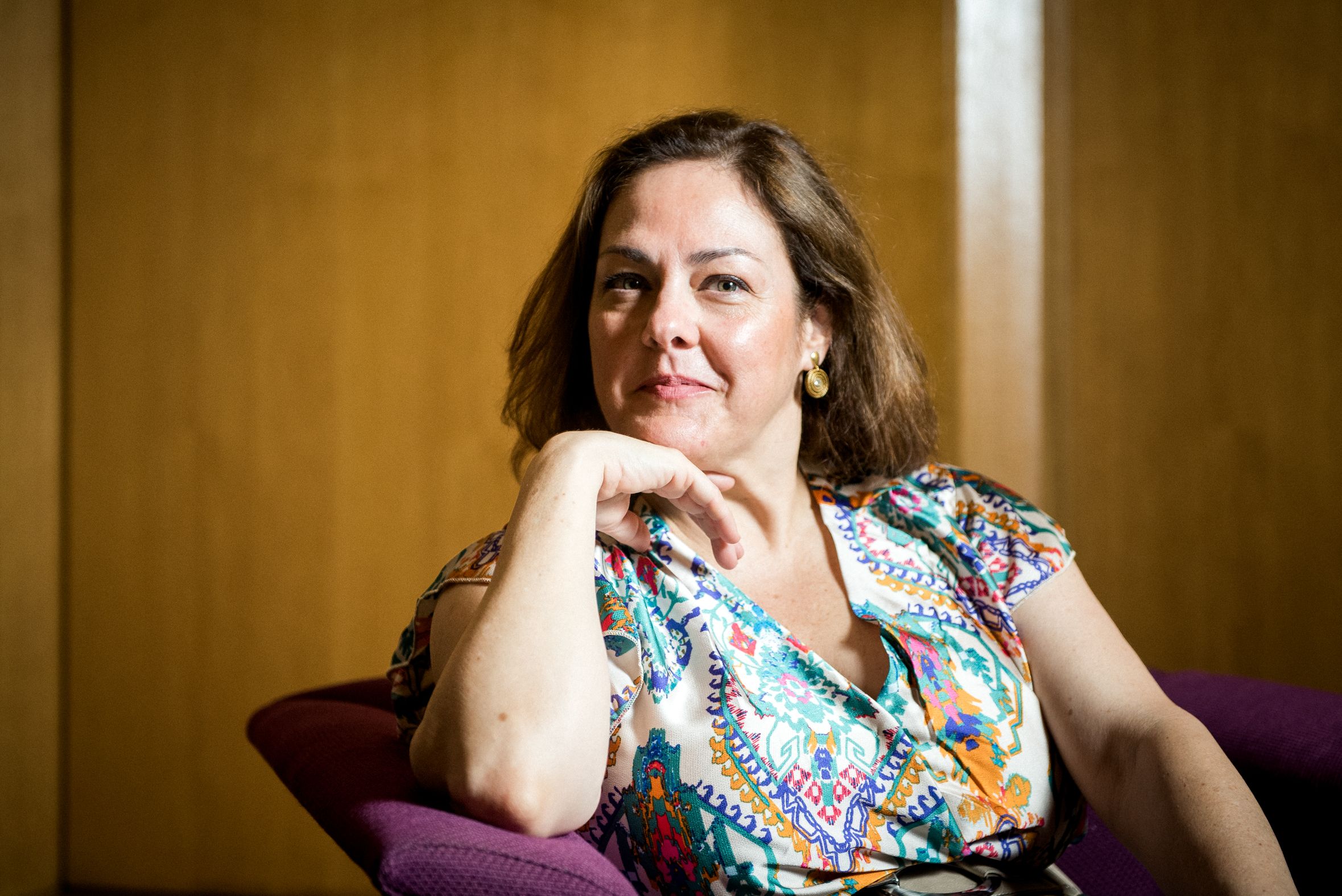 La soprano canaria Yolanda Auyanet, después de la charla. 