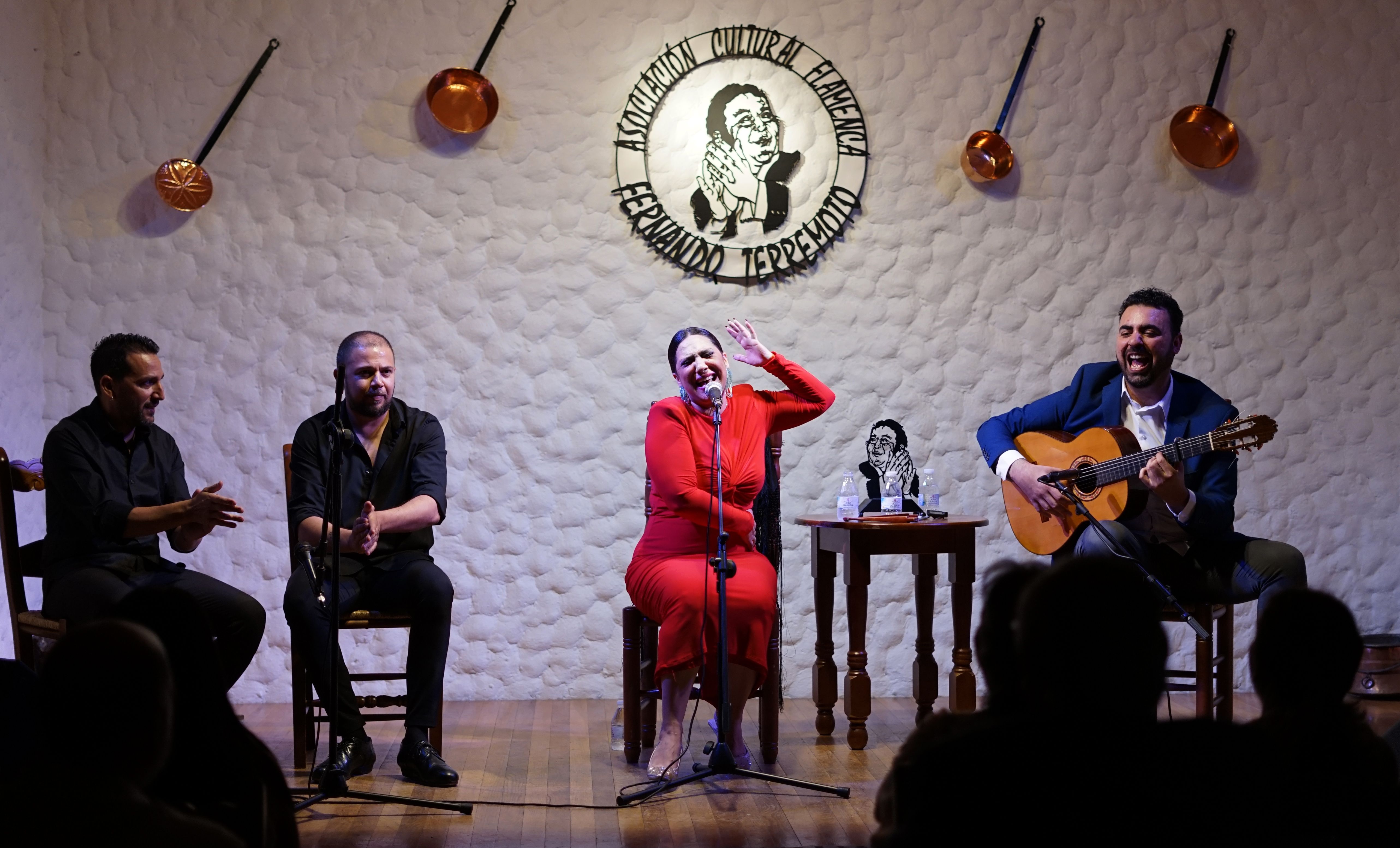 La cantaora lebrijana Anabel Valencia, junto a Curro Vargas, Javi Peña y Juan Diego Valencia, durante el III Memorial Fernando Terremoto