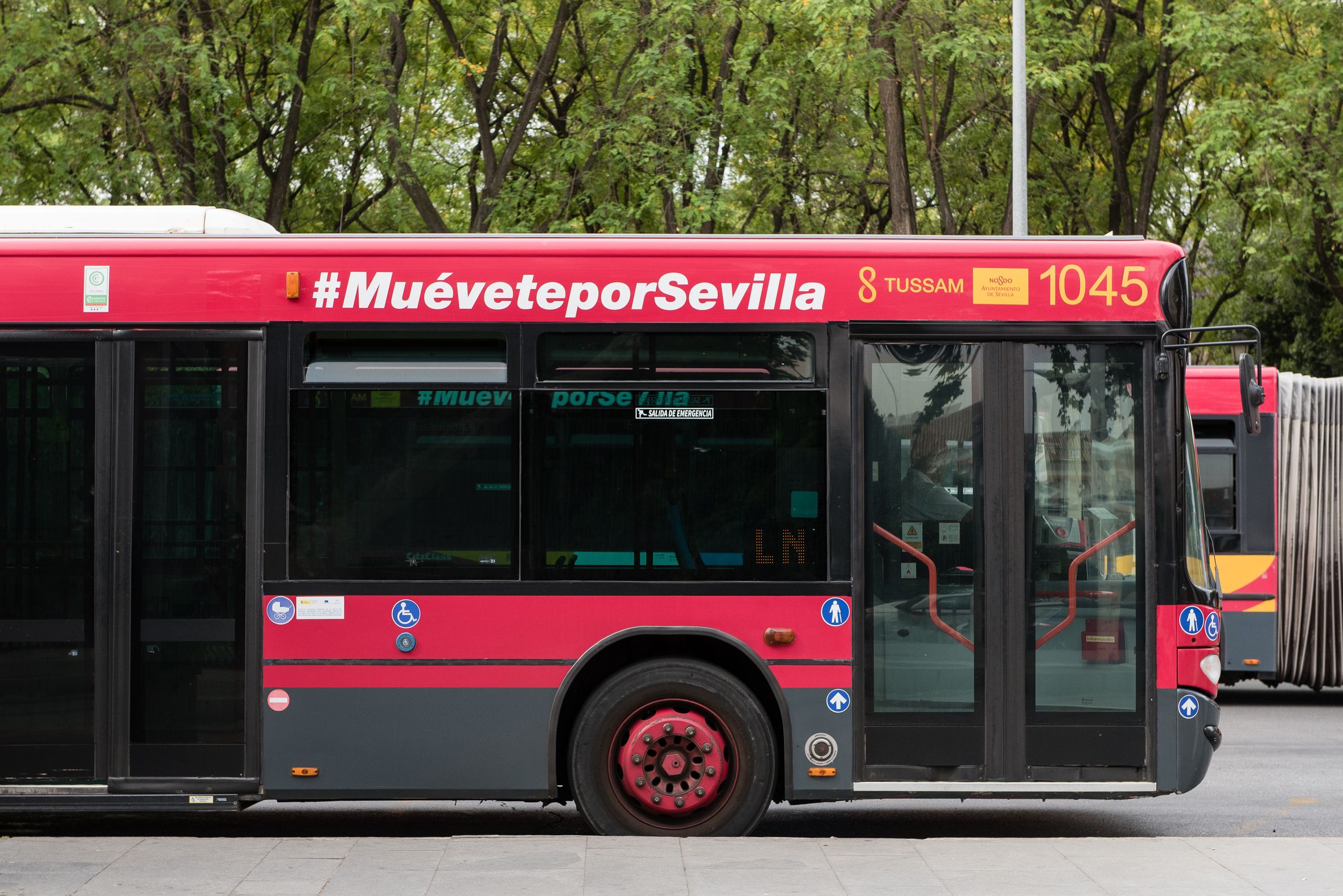 Un autobús de Tussam en Sevilla, en una imagen reciente.