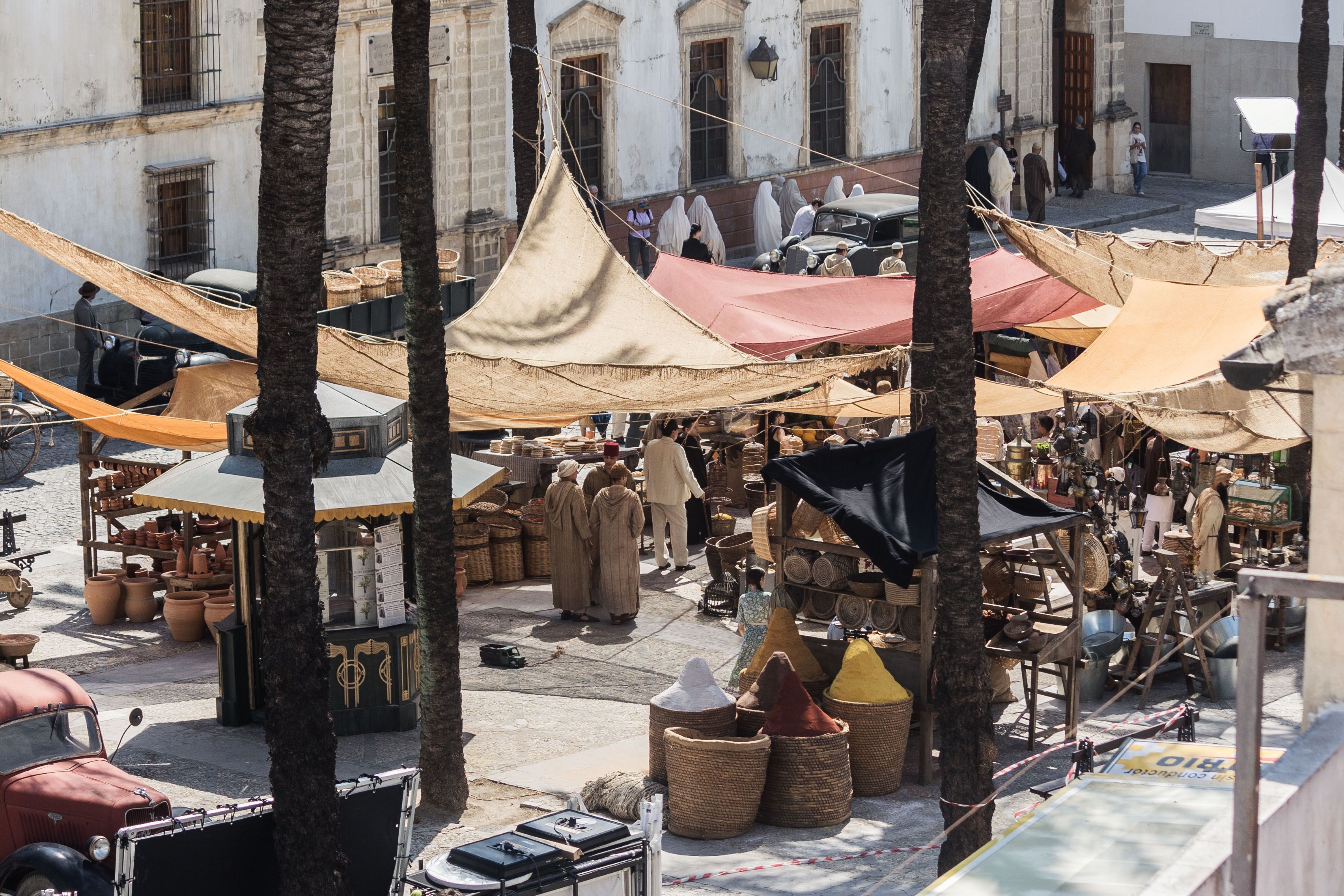 La plaza del mercado convertida en un mercado árabe en Casablanca.