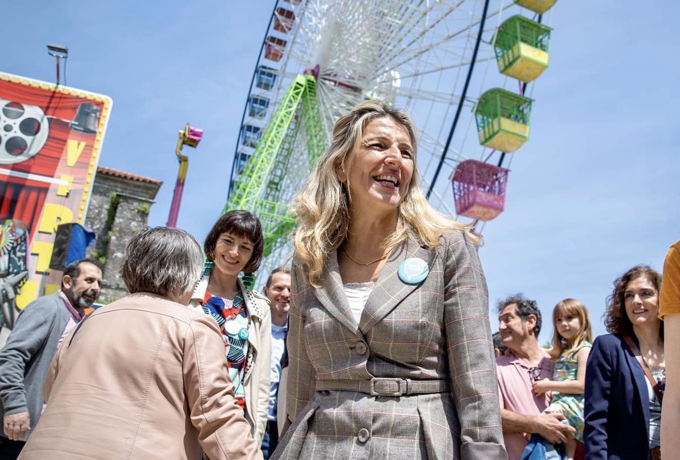 La vicepresidenta y líder de Sumar, Yolanda Díaz, negocia para formar una lista conjunta a la izquierda del PSOE.