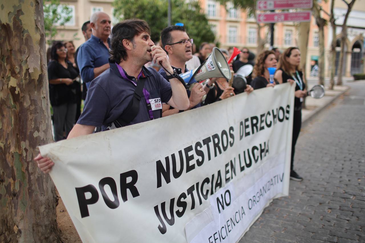 Funcionarios de Justicia, en una protesta reciente.