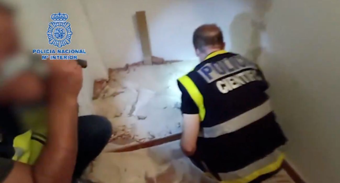 La pared donde estaban emparedados los restos de Sibora.