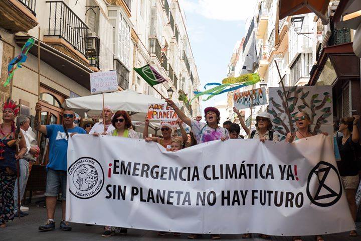 Una manifestación de la coordinadora Cádiz por el Clima en una imagen de Facebok.