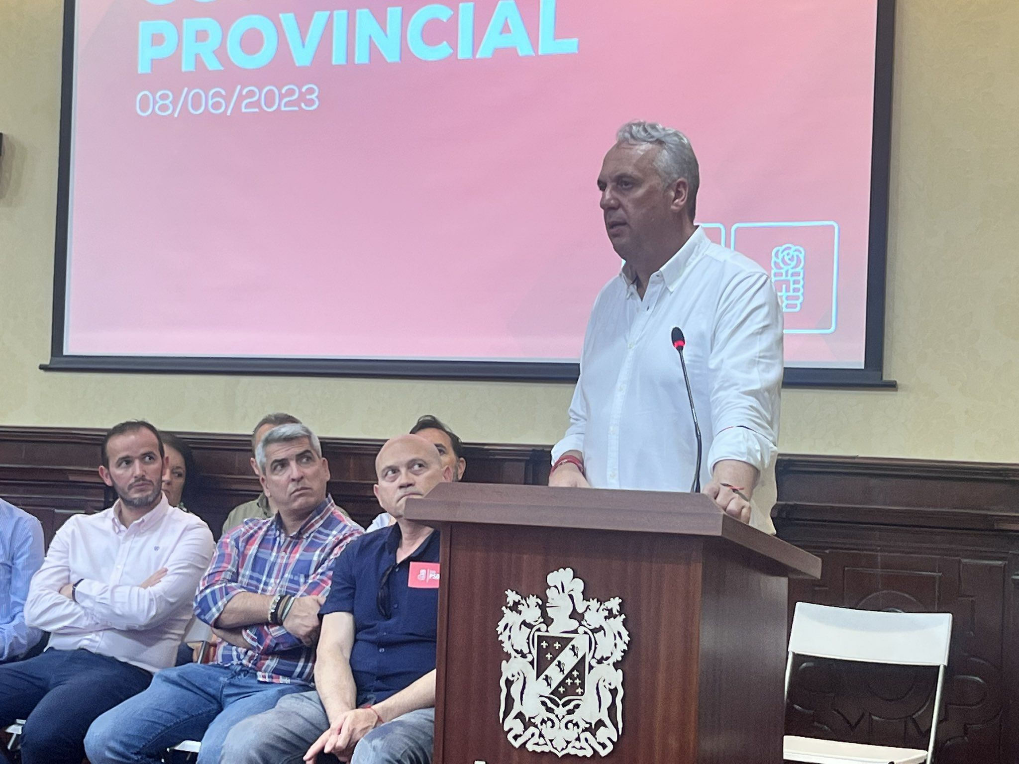 Juan Carlos Ruiz Boix, secretario general del PSOE de Cádiz, en el comité provincial de este jueves.