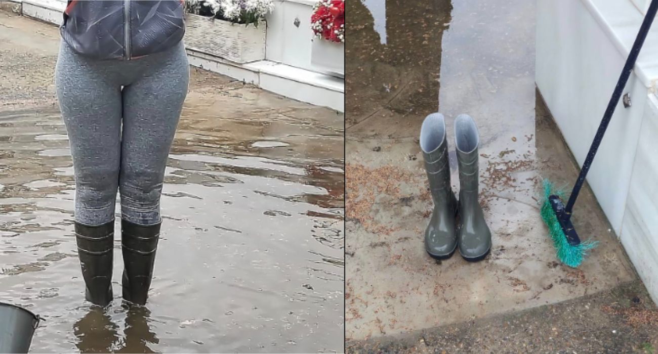 Una zona del cementerio de El Puerto, inundada tras las últimas lluvias.