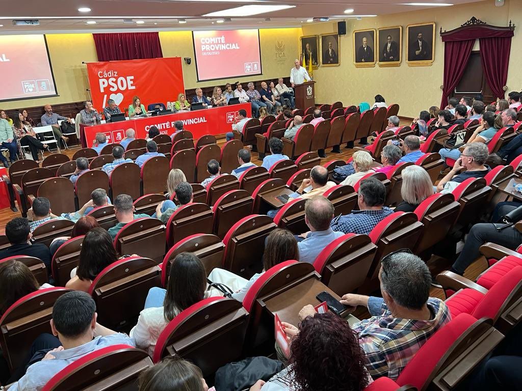 Aspecto del comité provincial del PSOE de Cádiz, celebrado este pasado jueves en la Facultad de Medicina.