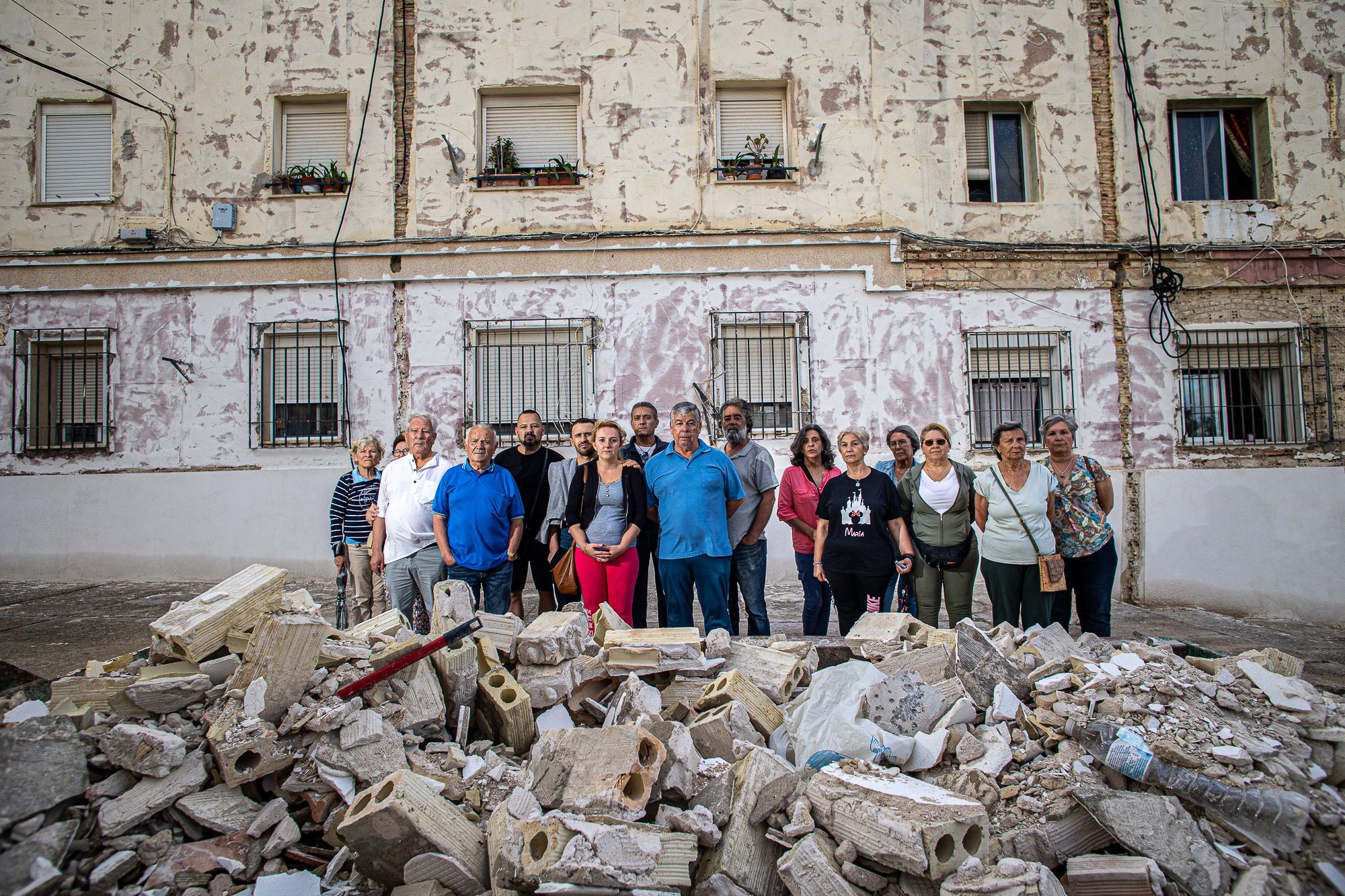 Imagen retrospectiva de vecinos de la barriada de La Asunción en protesta a causa de las obras.