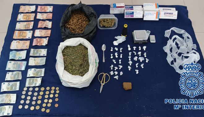 El material incautado por la Policía Nacional.