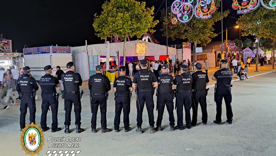 La Policía en Puerto Real en una imagen reciente. 