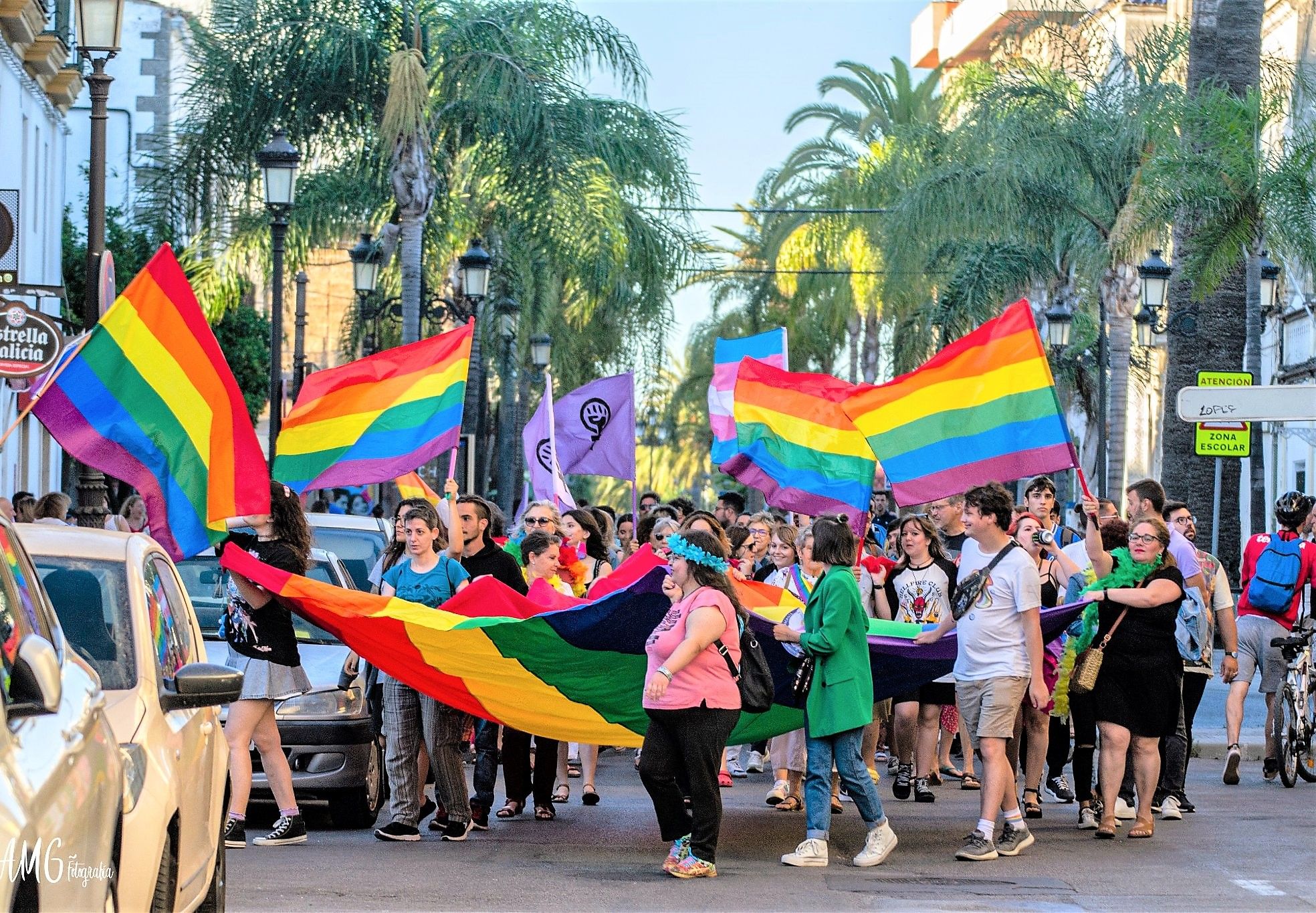 Una marcha reivindicativa del colectivo LGTBIQ+ en El Puerto en una imagen de archivo. 