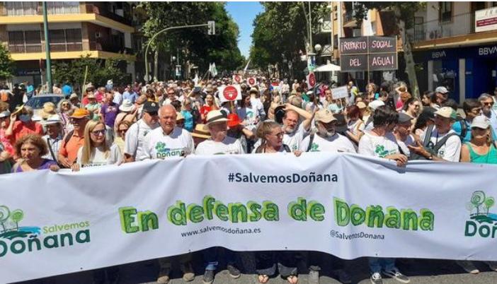 Una manifestación en defensa de Doñana, en una imagen reciente.