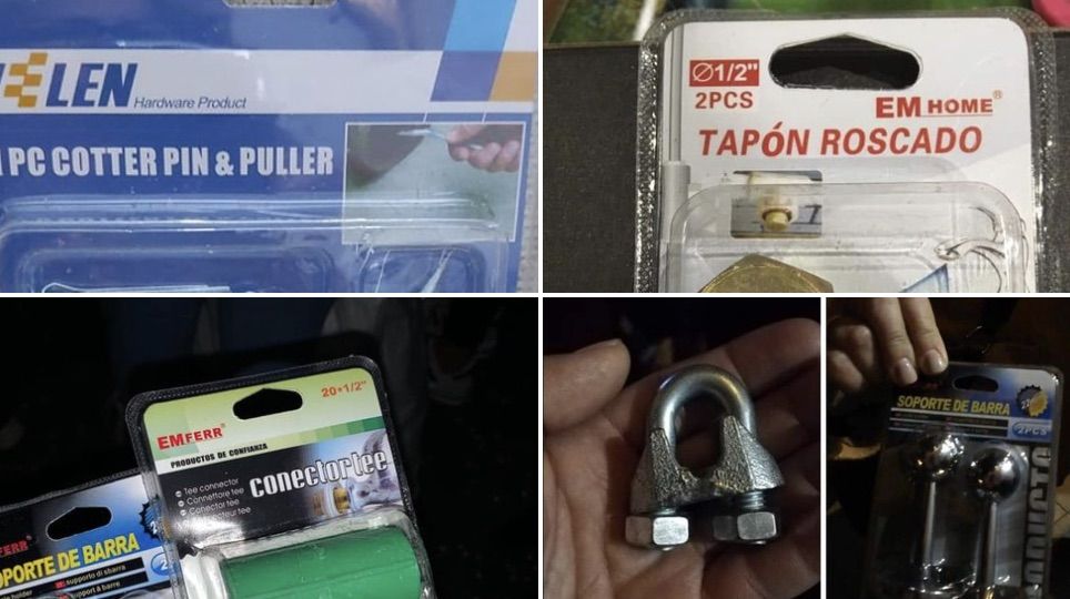 Material de ferretería lanzado en la cabalgata de Utrera.