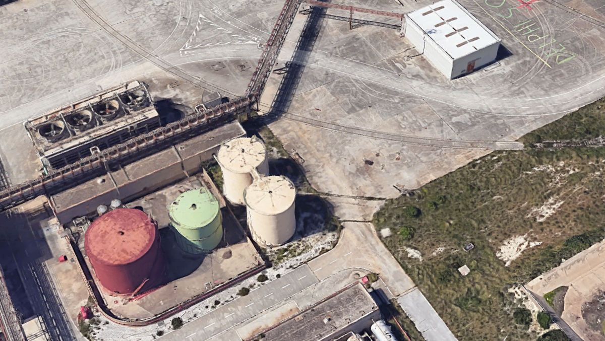 Imagen aérea del polignono industrial Trocadero de Puerto Real.