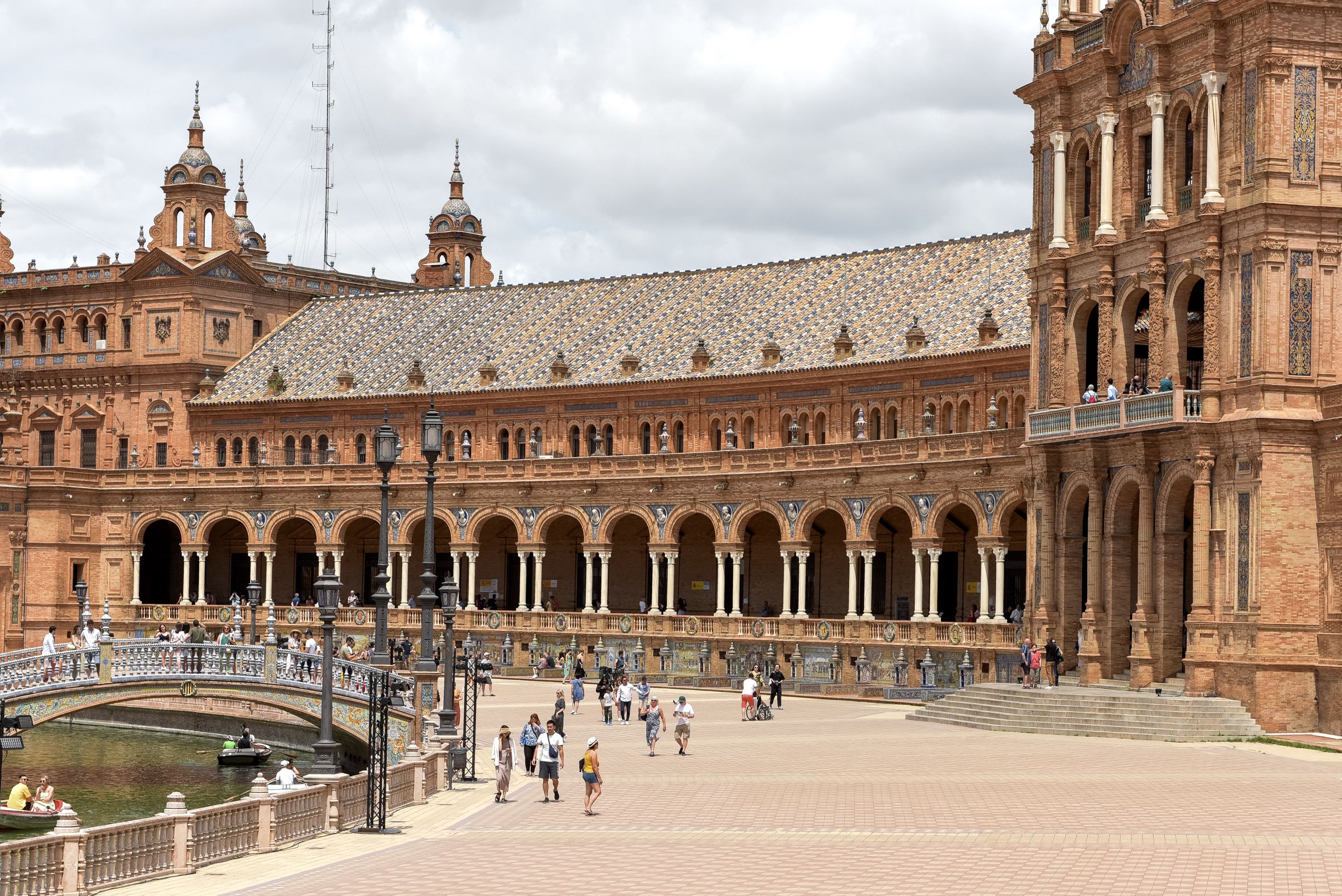 La Plaza de España de Sevilla, uno de los lugares más visitados por los turistas.
