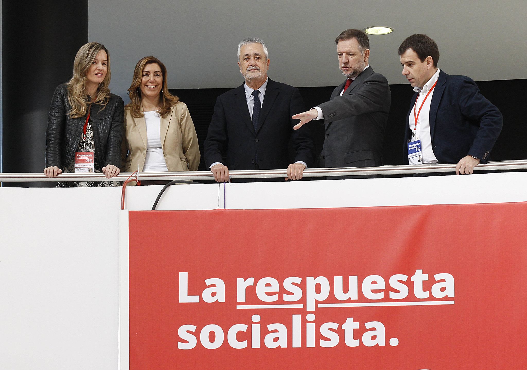 José Antonio Griñán, Marcelino Iglesias, Pilar Alegría y Susana Díaz, en una imagen del PSOE de 2012.