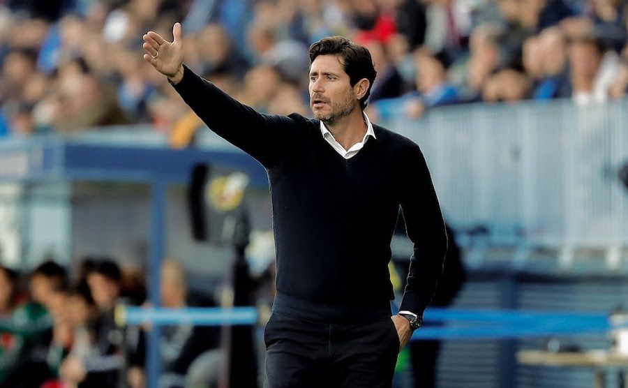 Víctor Sánchez del Amo, durante un partido del Málaga CF.